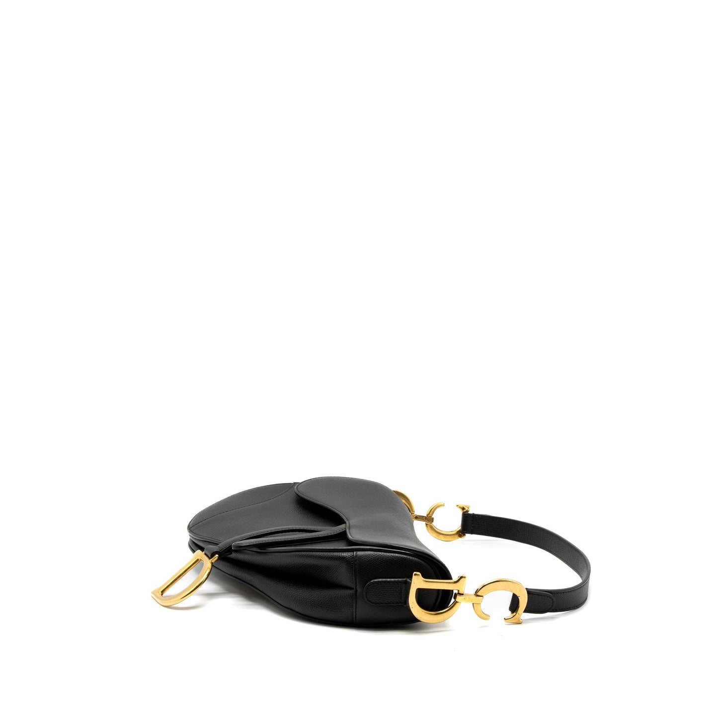 Luxury Dior Medium Saddle Bag Grained Calfskin Black GWH