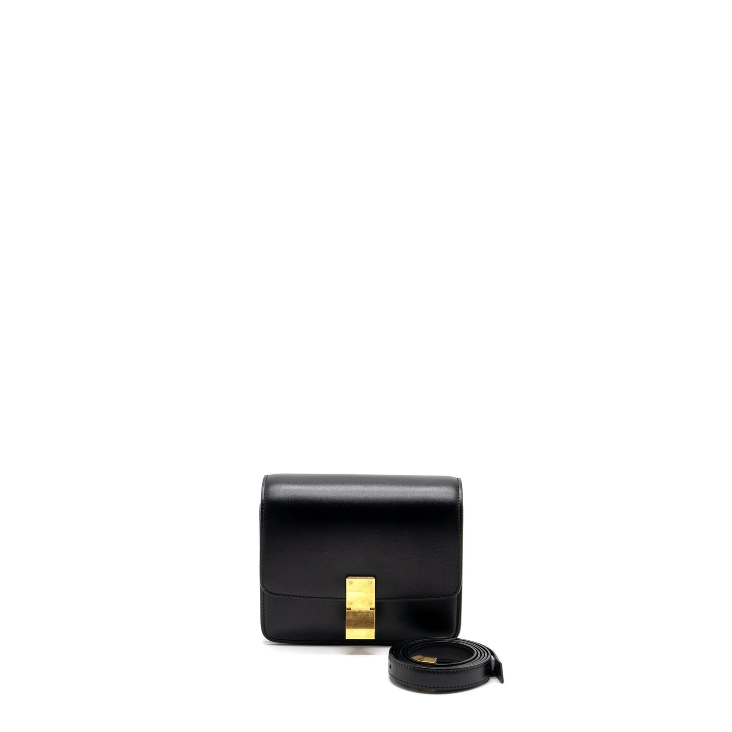 Celine mini classic box bag calfskin black GHW