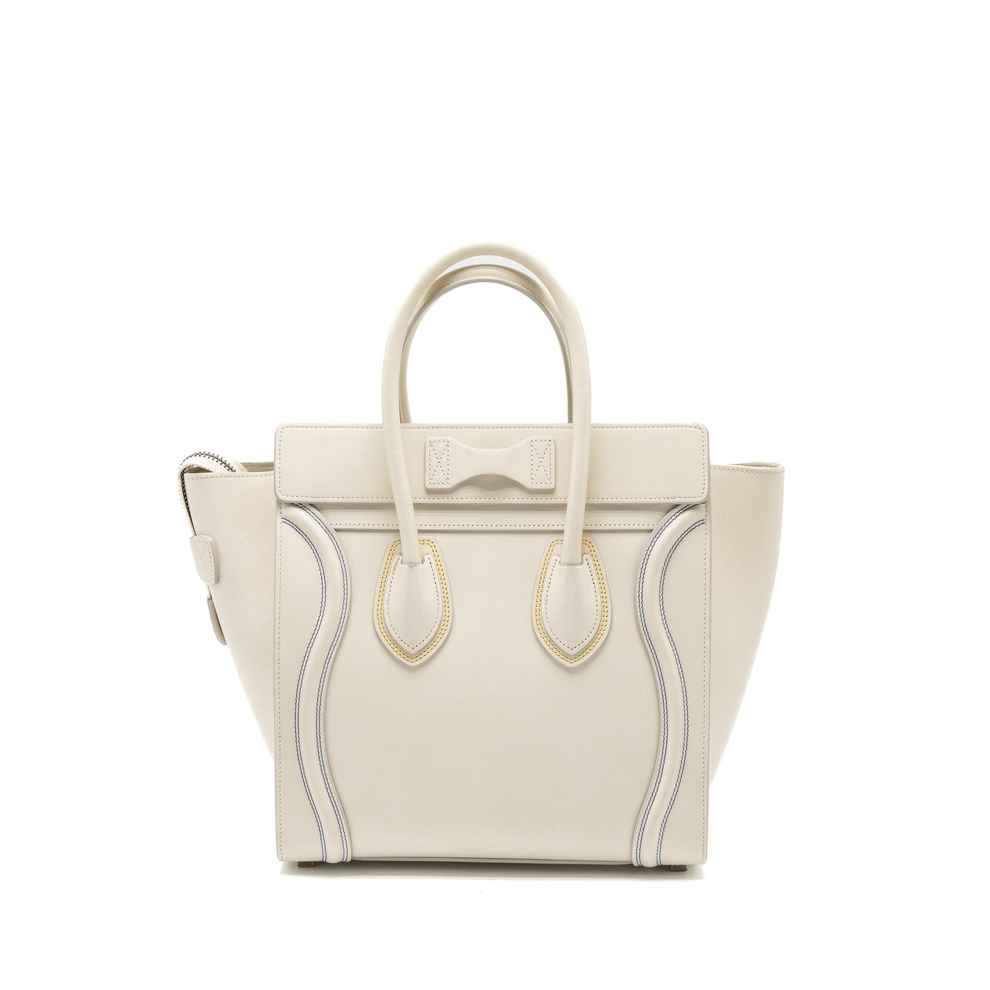 Celine Micro Luggage Bag Calfskin White SHW