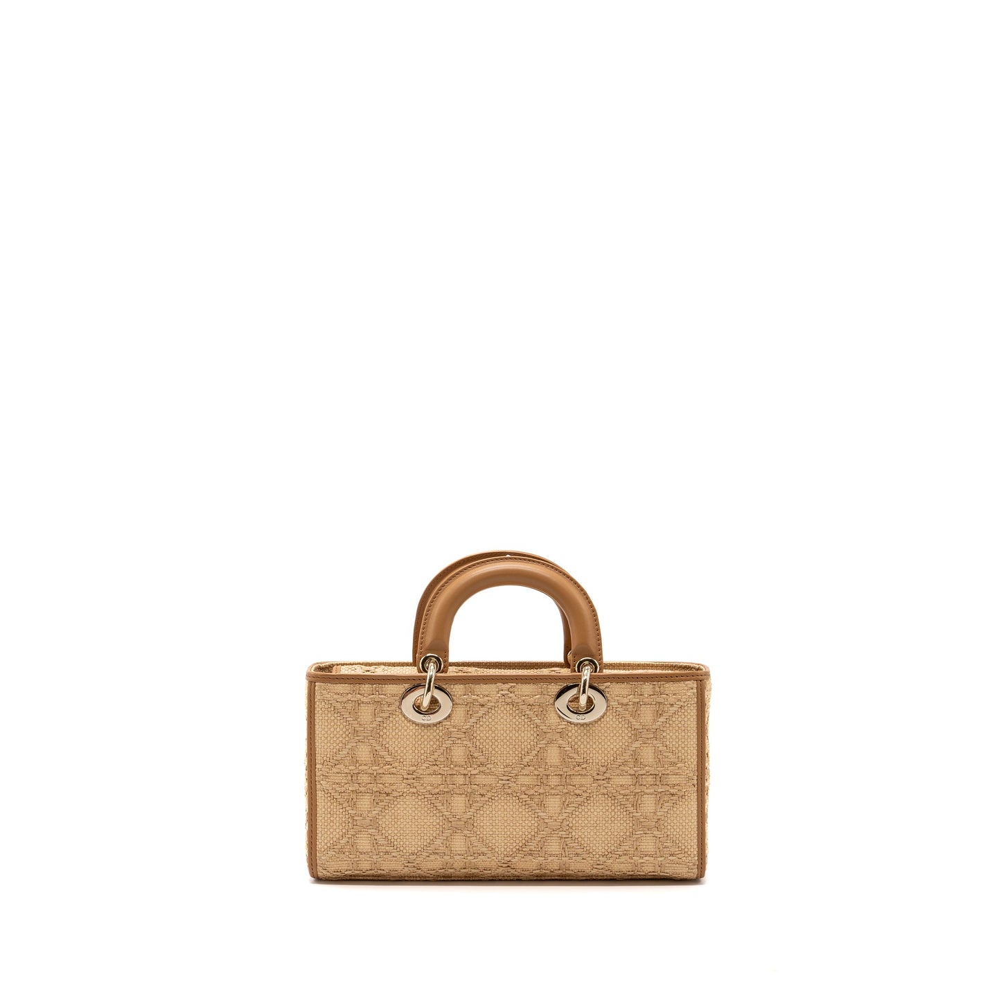 Luxury Dior Medium Lady D-Joy Bag Raffia/ Leather Natural LGHW