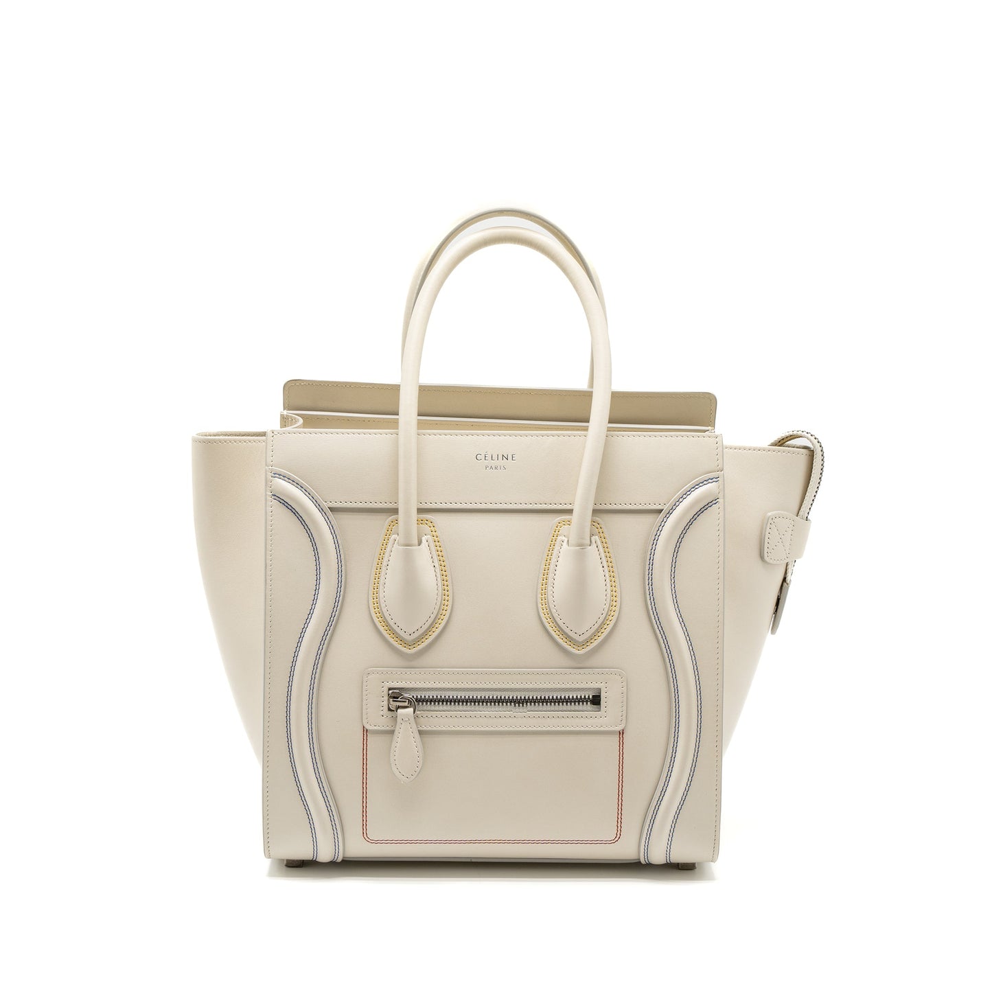 Celine Micro Luggage Bag Calfskin White SHW