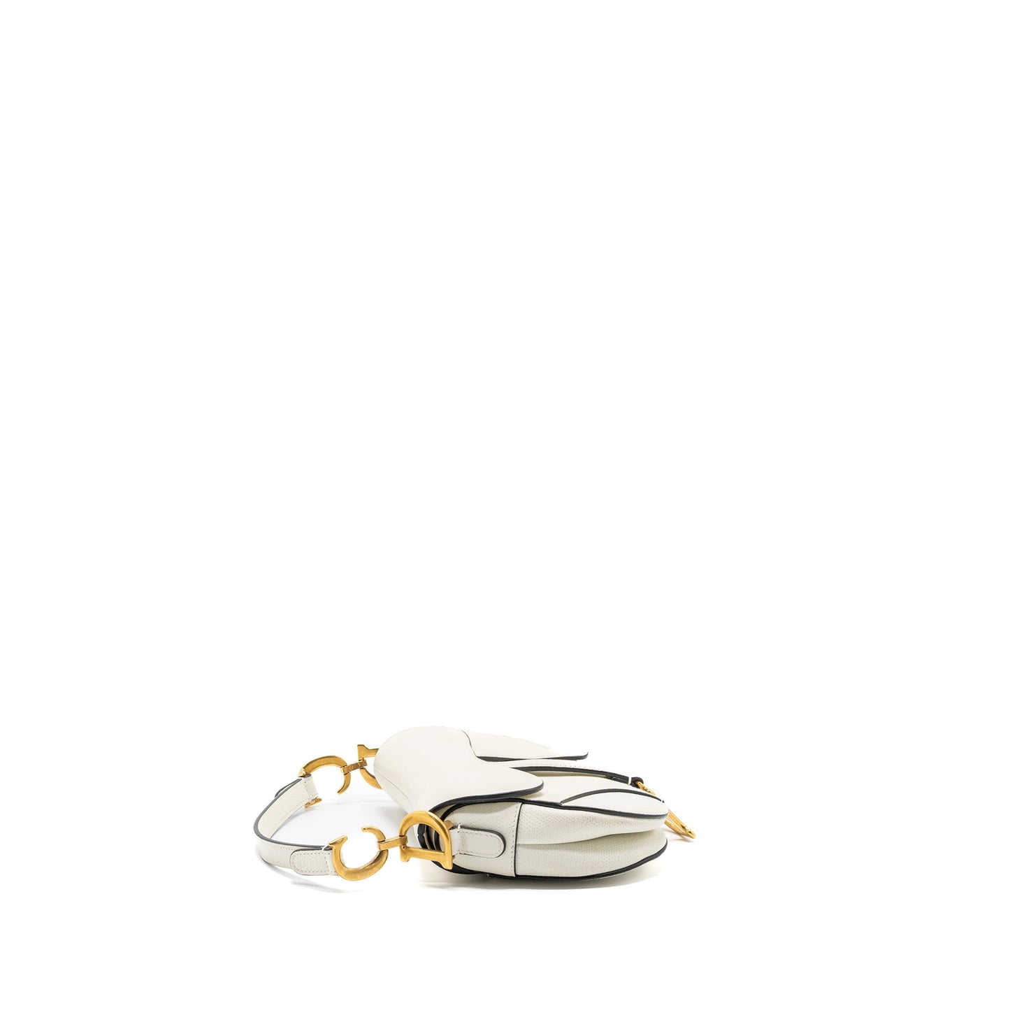 Luxury Dior Mini Saddle Bag Calfskin White Brushed GHW