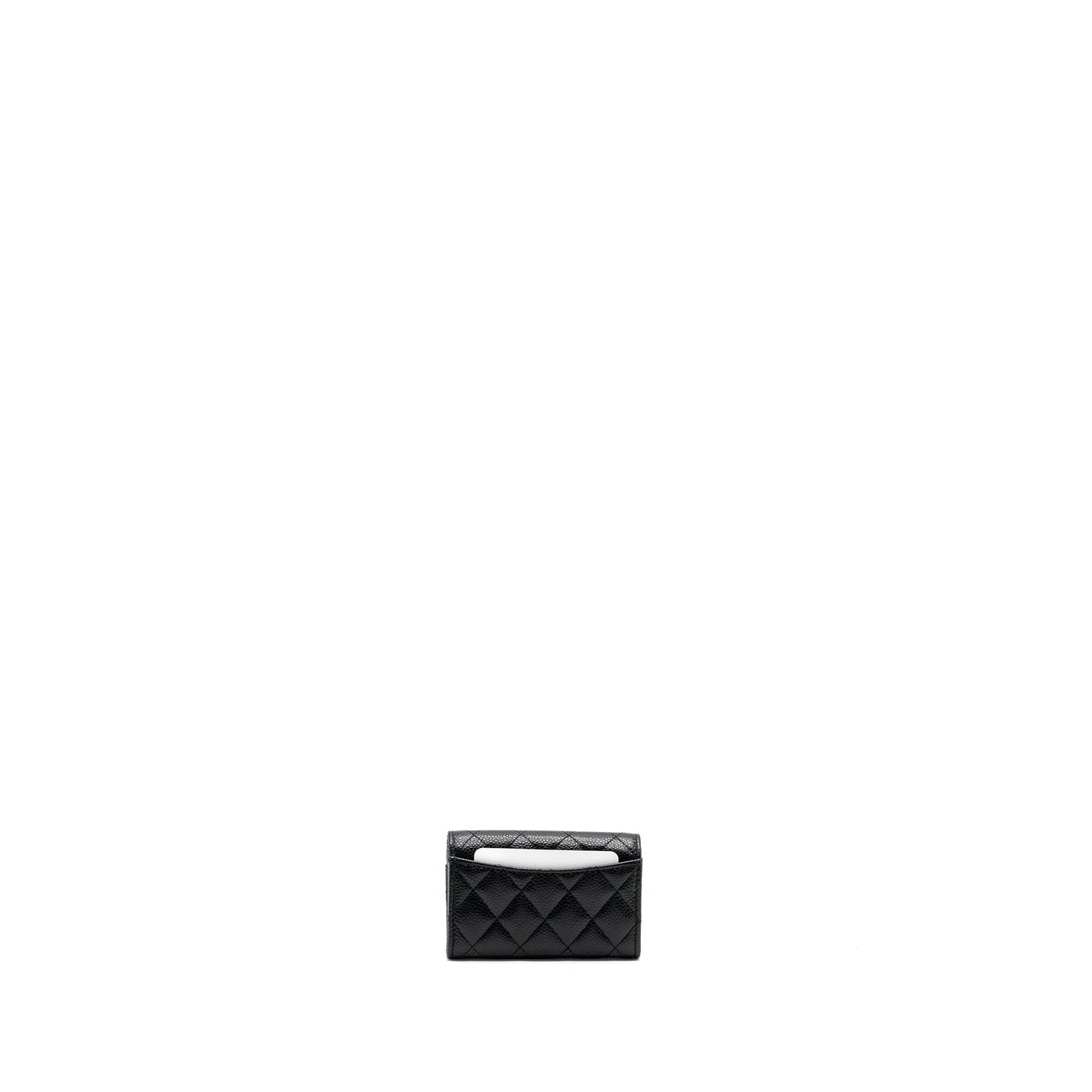 Chanel classic flap card holder caviar black GHW (microchip)