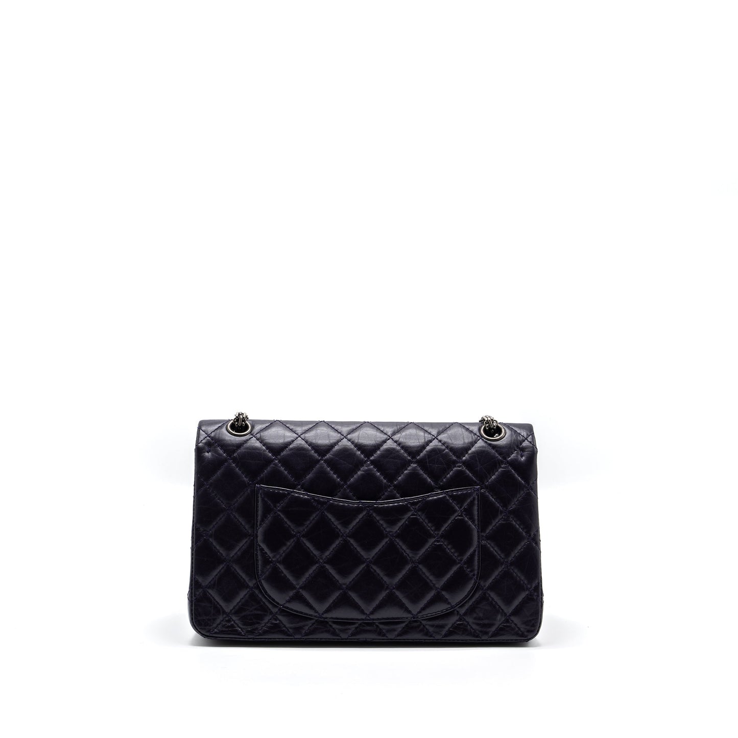 CHANEL Large 2.55  REISSUE FLAP BAG AGED CALFSKIN DARK PURPLE RUTHENIUM HARDWARE