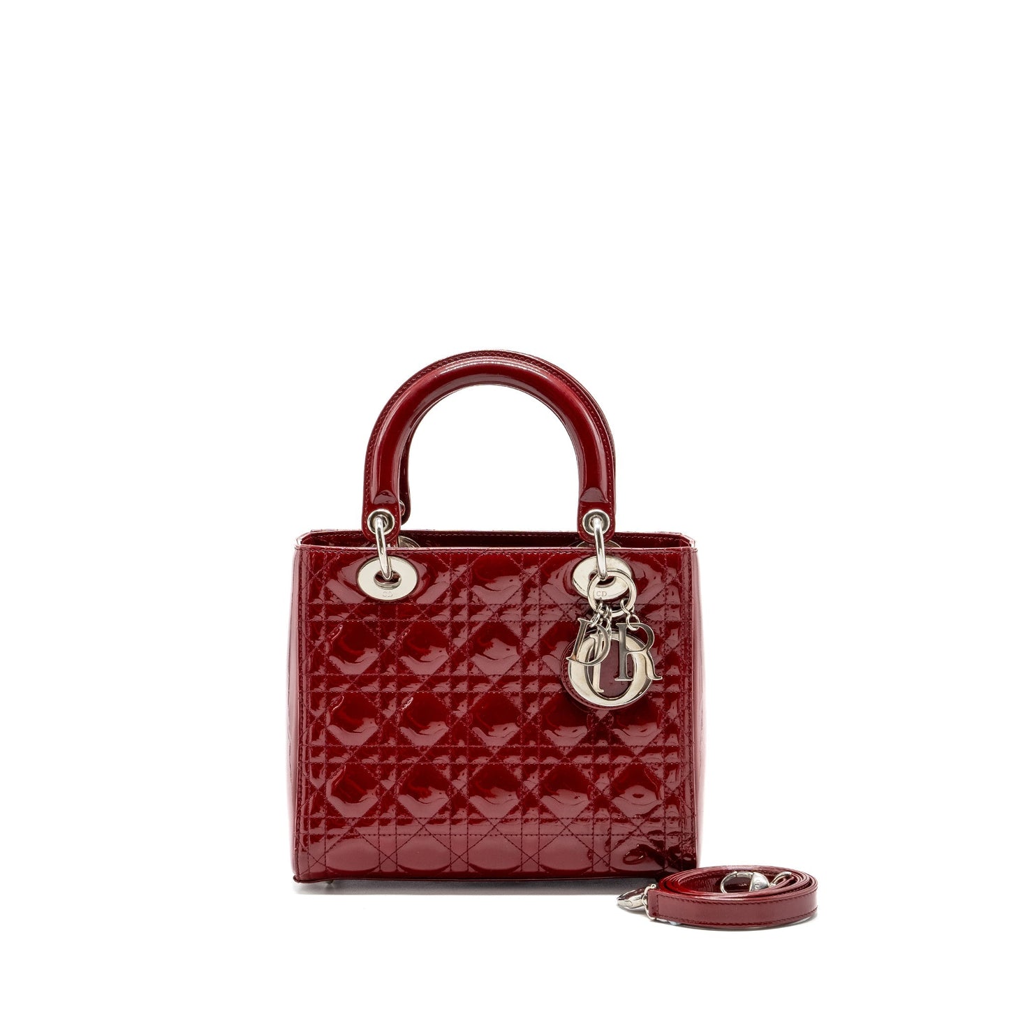 Luxury Dior Medium Lady Luxury Dior Patent Red SHW