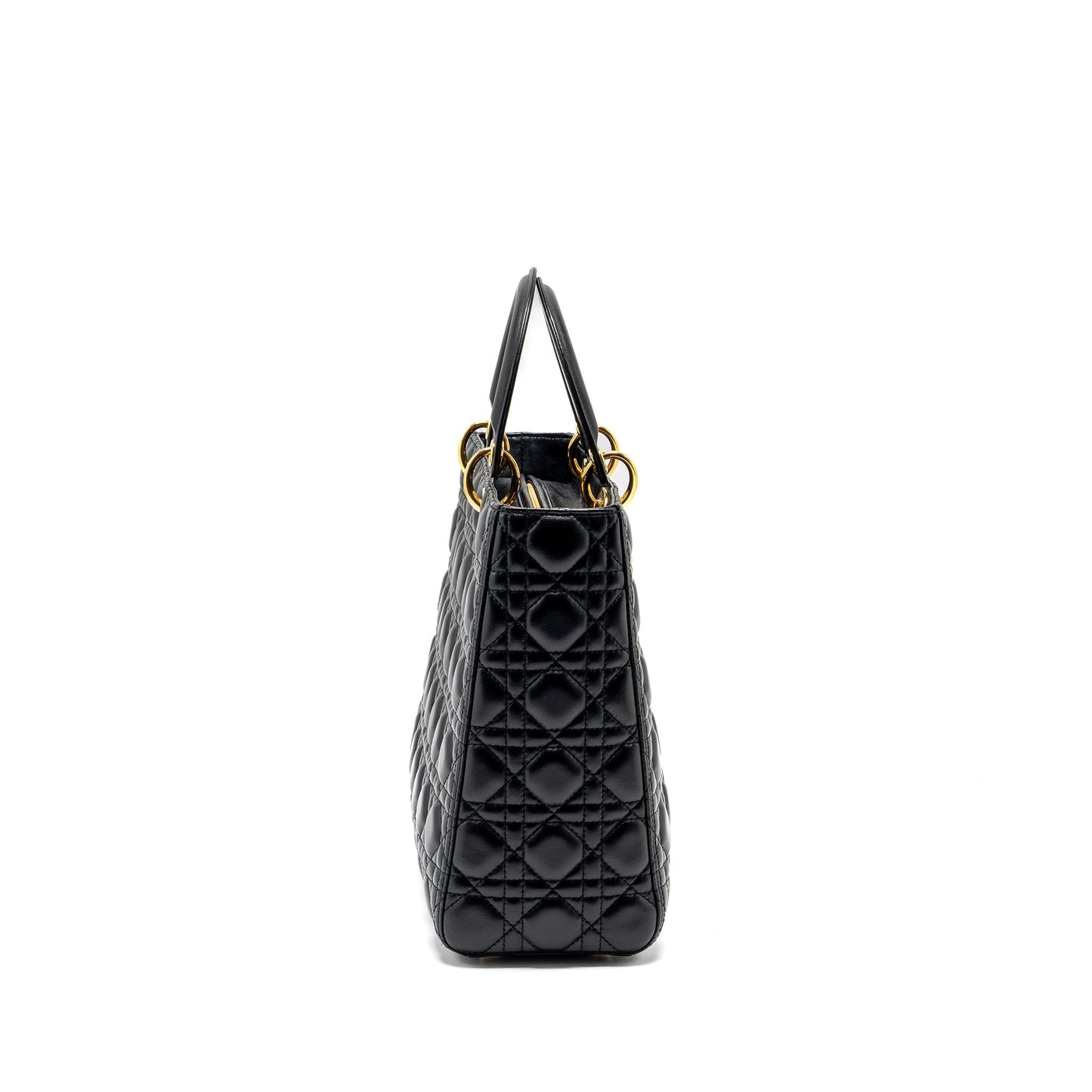 Luxury Dior Large Lady Luxury Dior Lambskin Black GHW