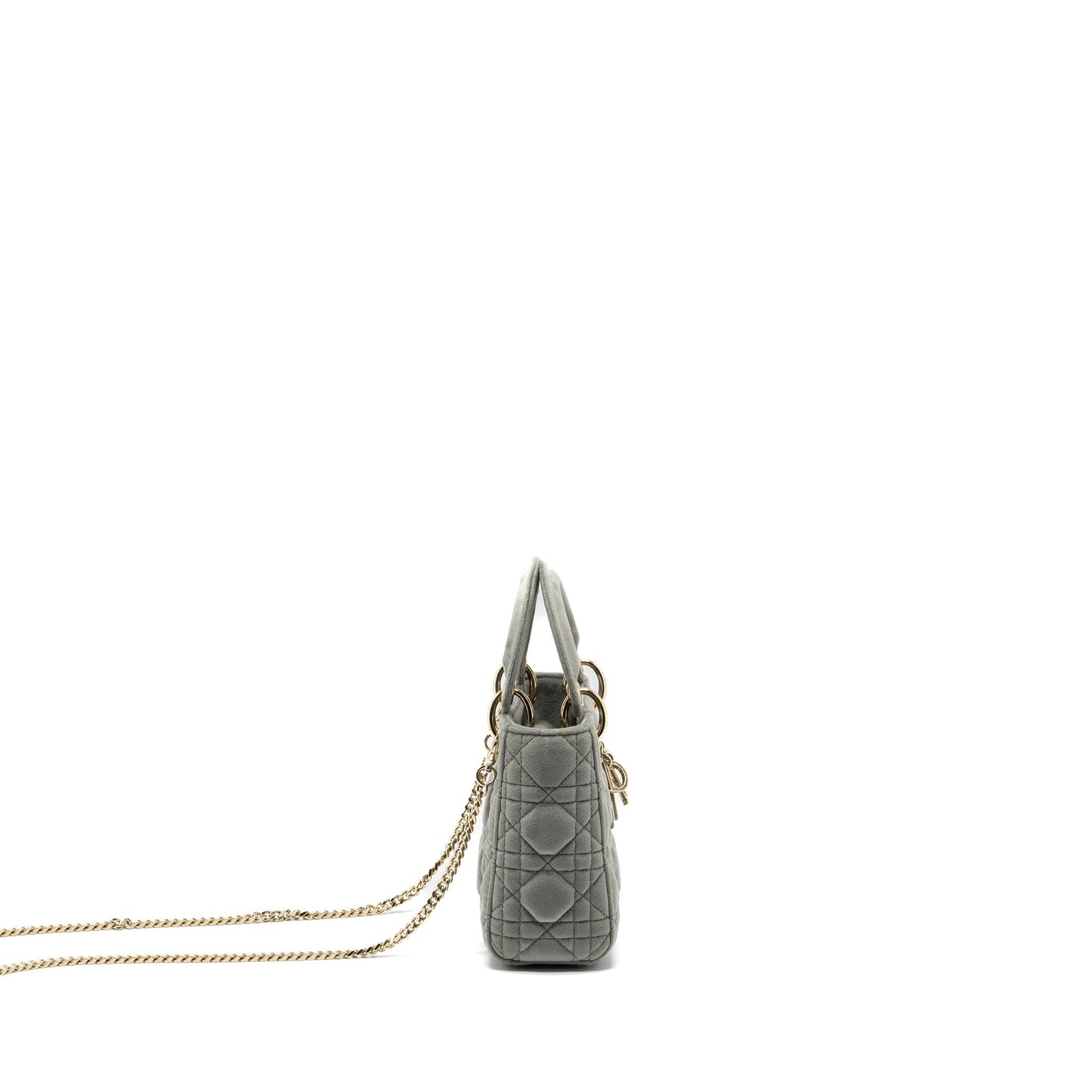 Luxury Dior Mini Lady Luxury Dior Velvet Light Grey LGHW