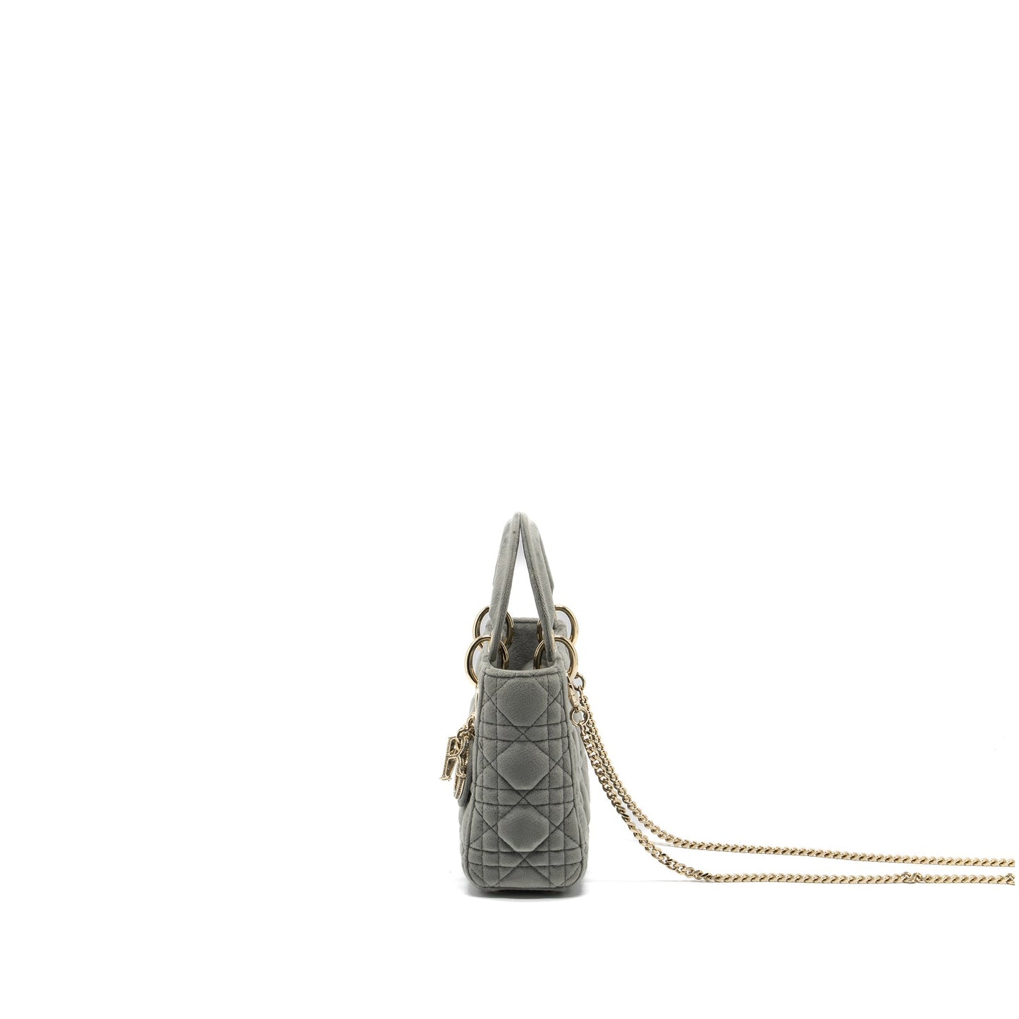 Luxury Dior Mini Lady Luxury Dior Velvet Light Grey LGHW