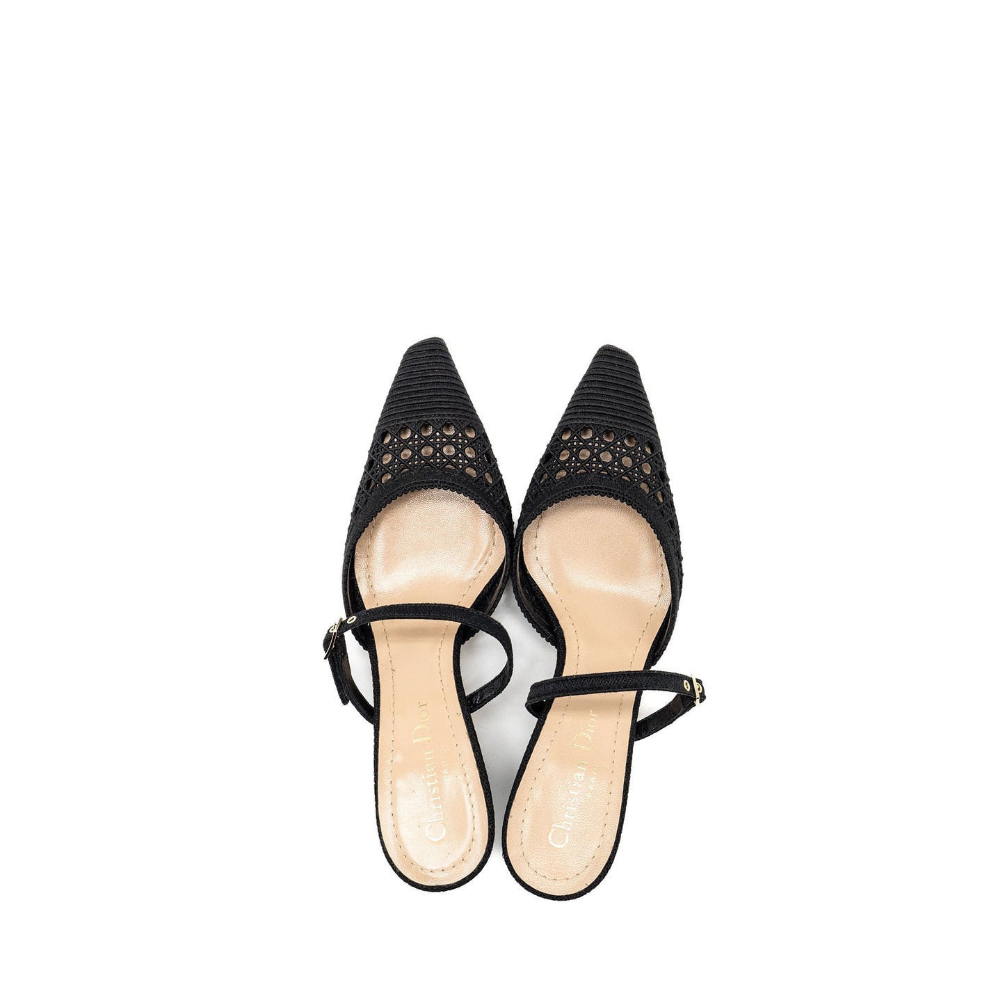 Luxury Dior Size 35.5 Capture Mule Sandals Cannage Black