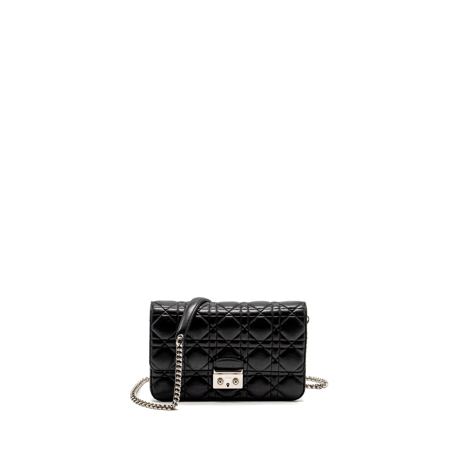 Luxury Dior Miss Luxury Dior Promenade Pouch Bag Lambskin Black SHW