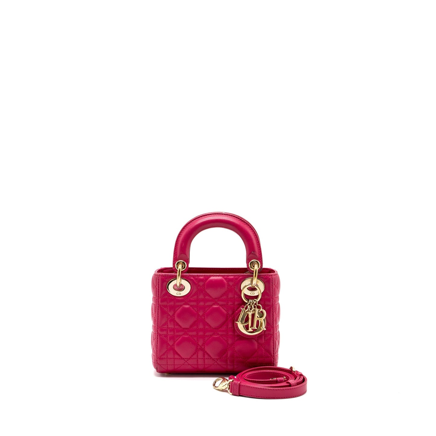 Luxury Dior mini lady Luxury Dior lambskin pink GHW