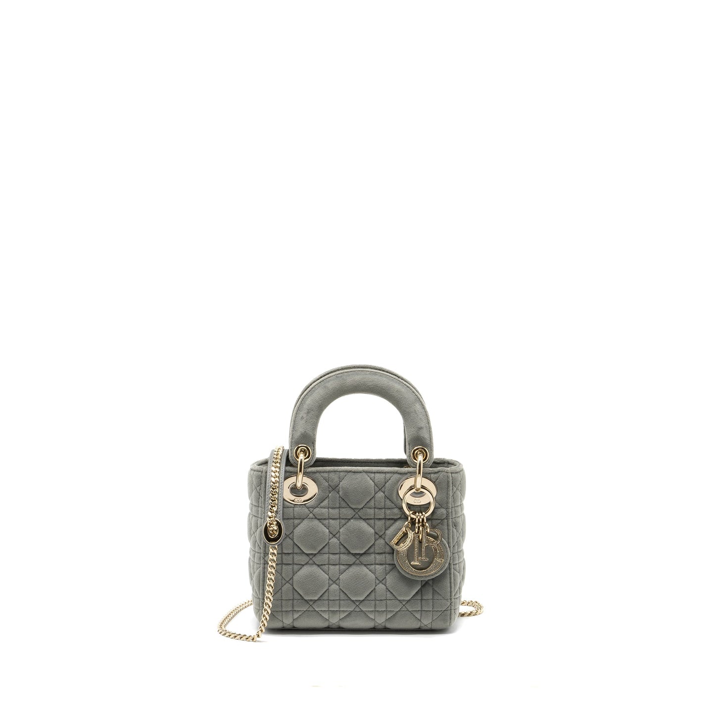 Luxury Dior Mini Lady Luxury Dior Velvet Light Grey LGHW