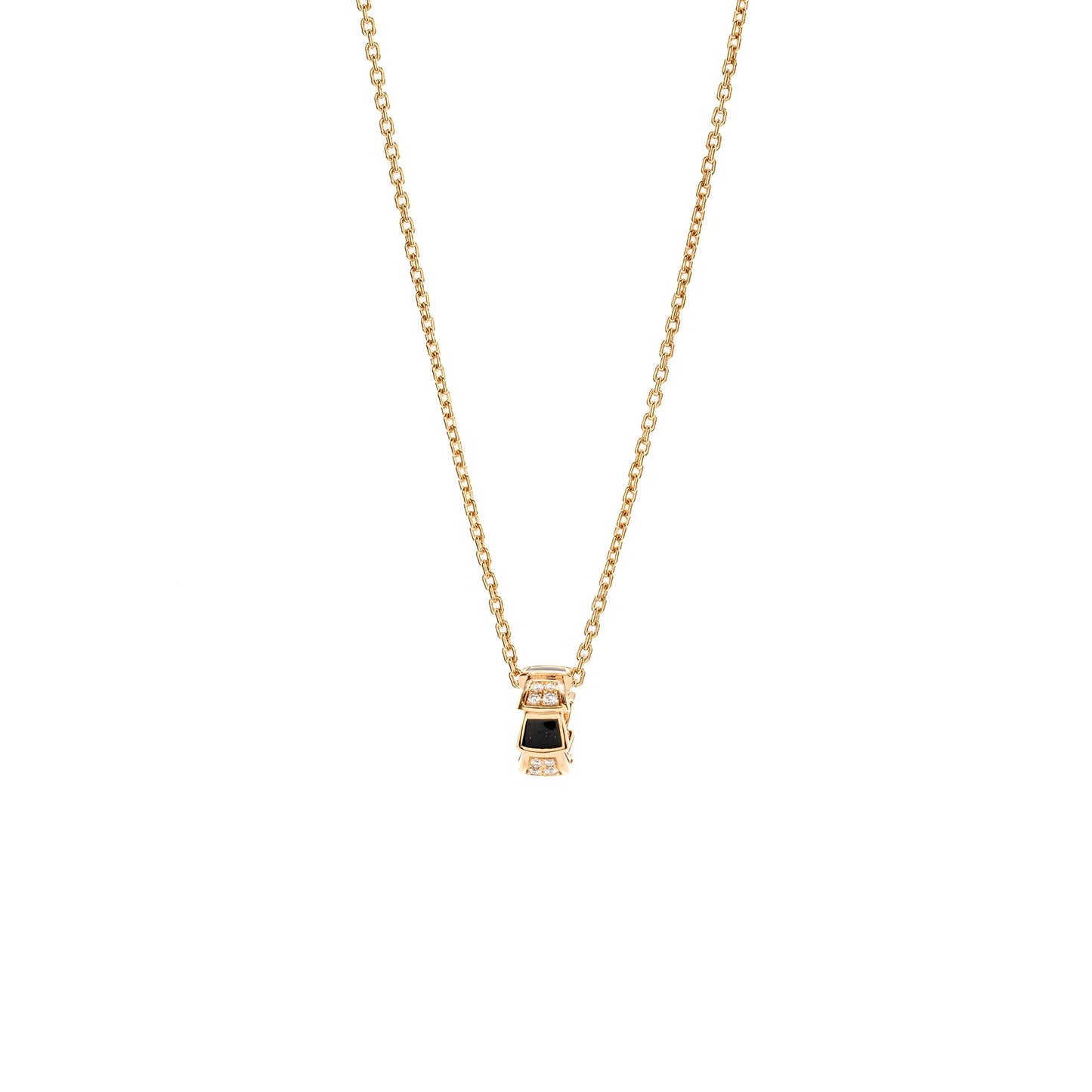 Bvlgari Serpenti Viper Necklace Rose Gold/Onyx/Diamonds