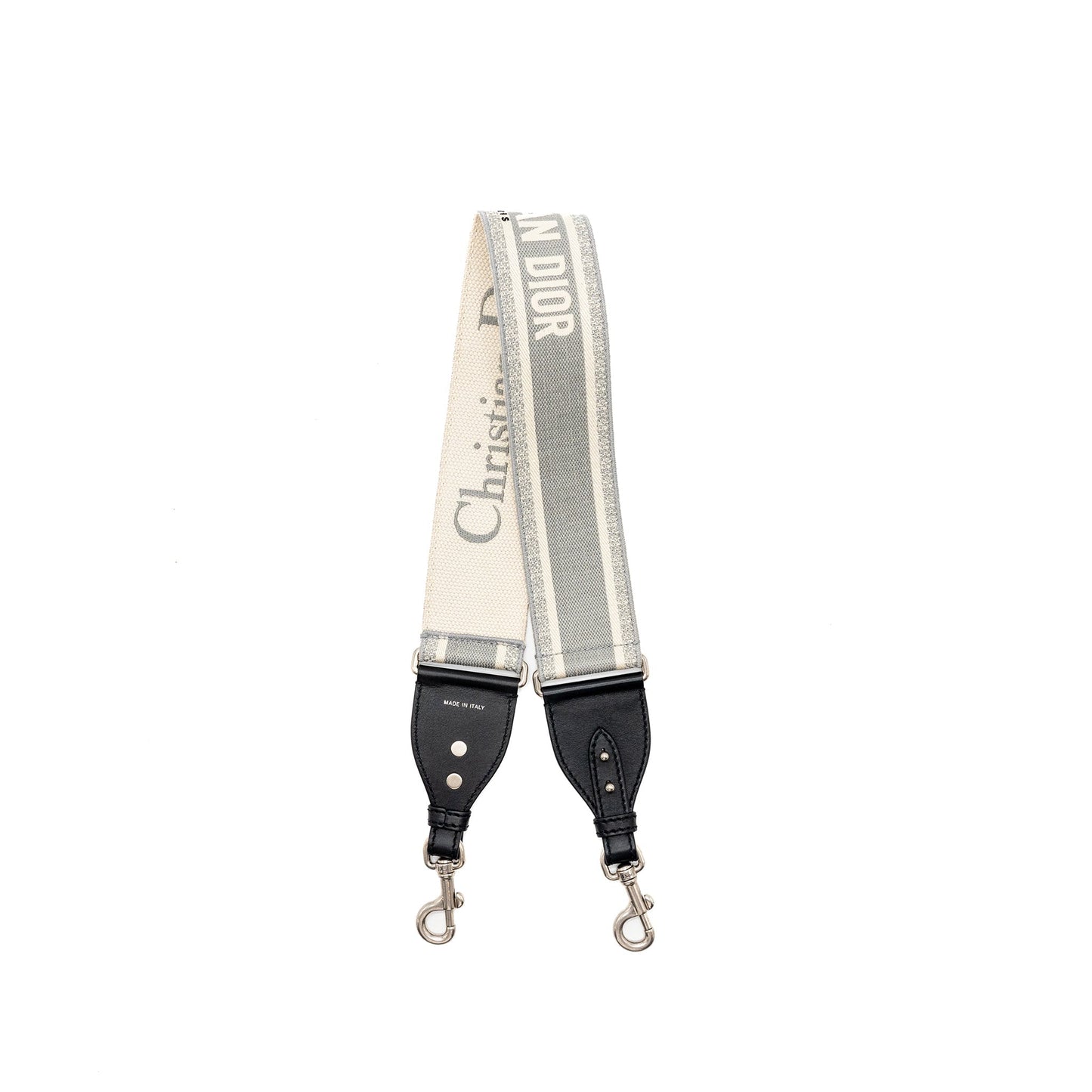 Luxury Dior Wide Shoulder Strap Canvas Embroidered Grey SHW