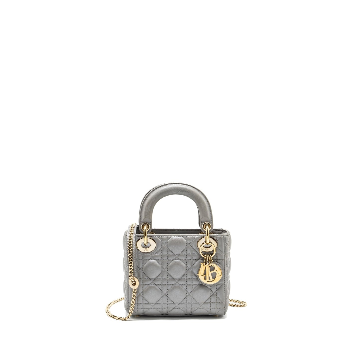 Luxury Dior Mini Lady Luxury Dior Lambskin Grey LGHW