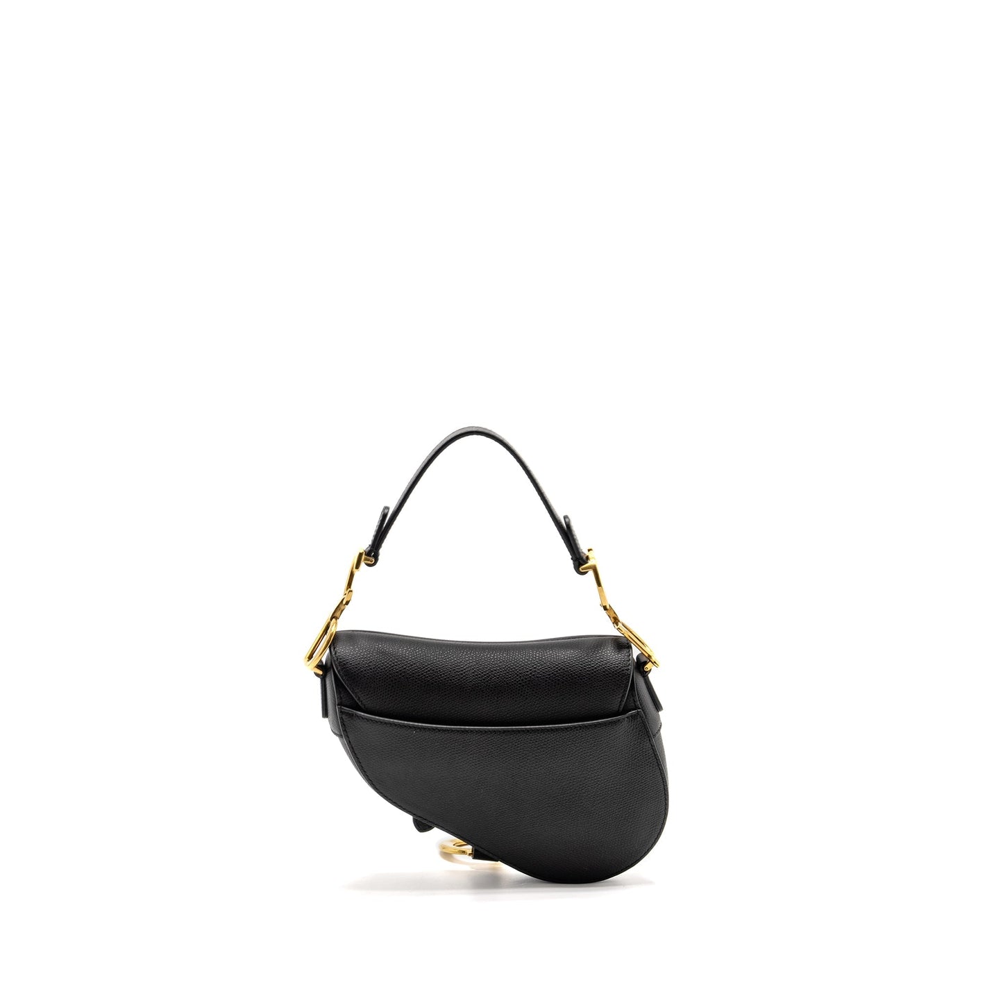Luxury Dior MINI Saddle Bag Calfskin Black GHW