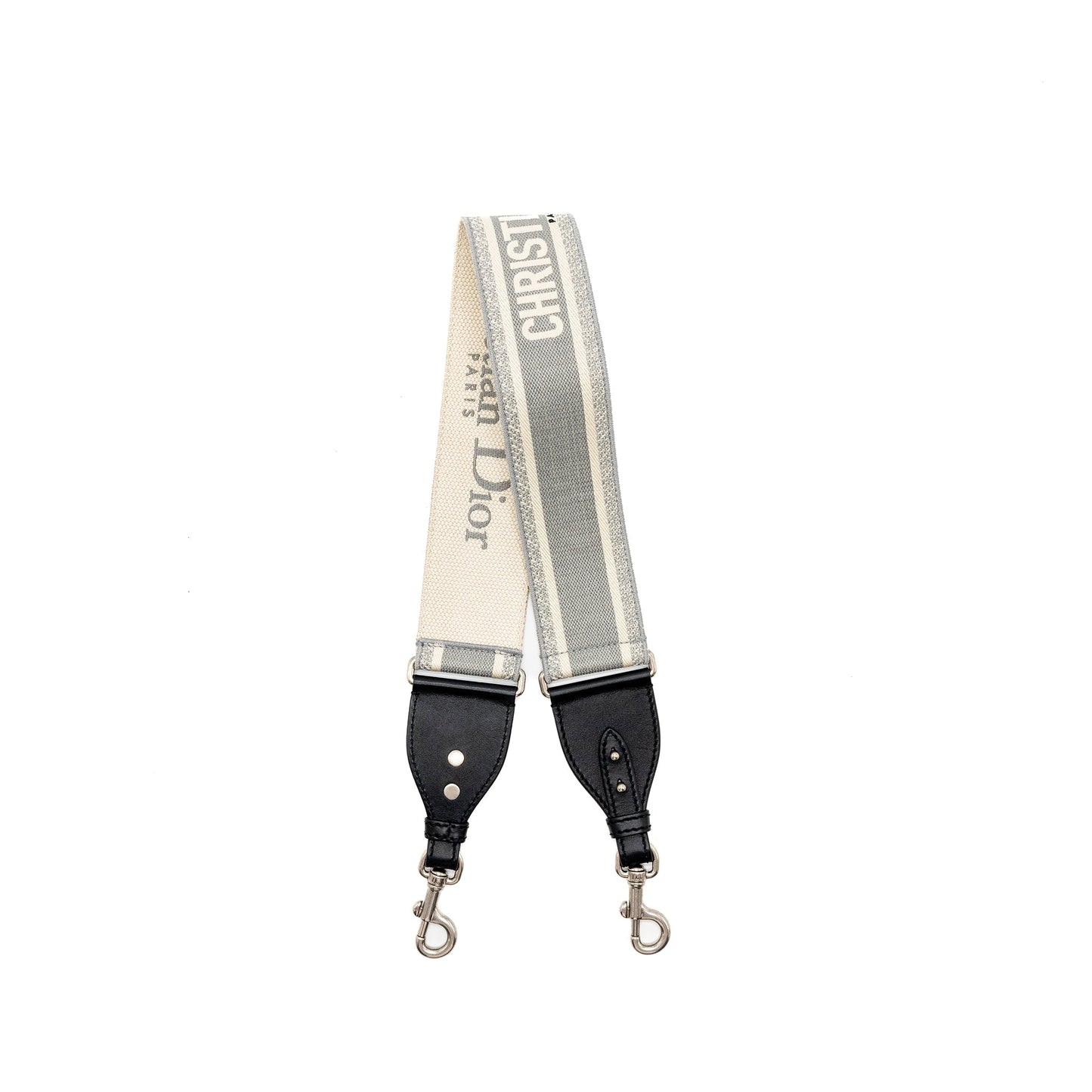 Luxury Dior Wide Shoulder Strap Canvas Embroidered Grey SHW