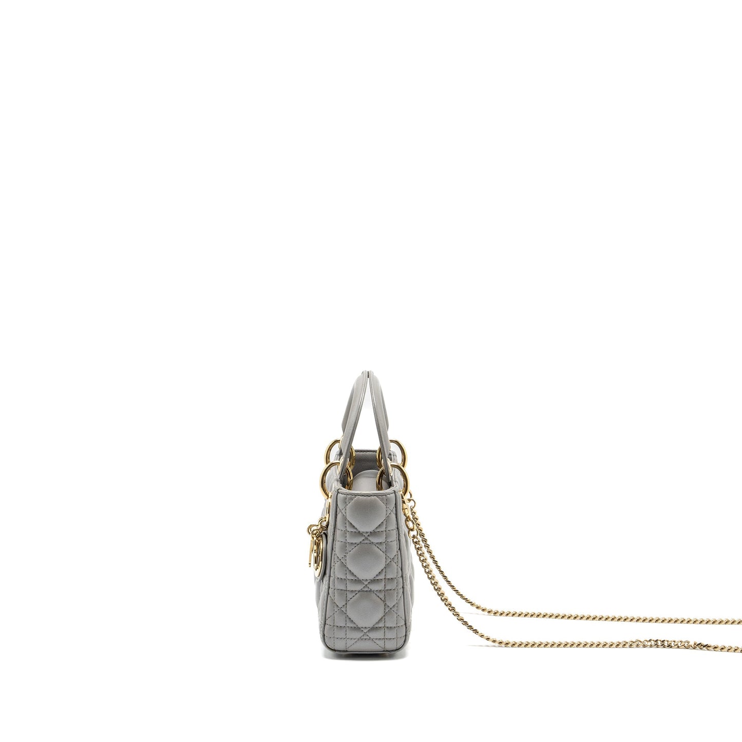 Luxury Dior Mini Lady Luxury Dior Lambskin Grey LGHW