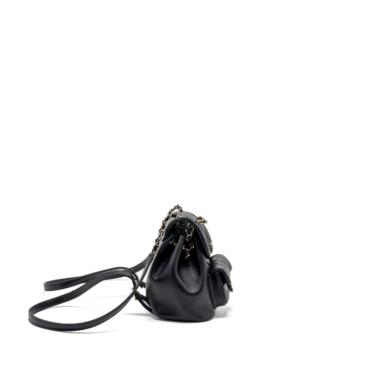 Chanel mini Duma backpack Lambskin black LGHW (microchip)