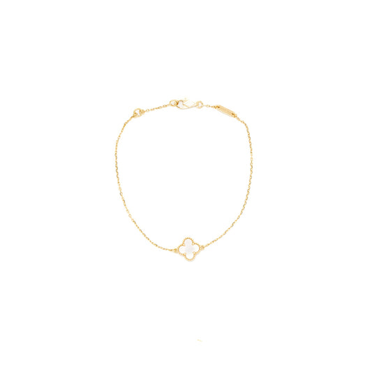 Van Cleef&Prpels Sweet Alhambra Bracelet Mother of Pearl Yellow Gold White