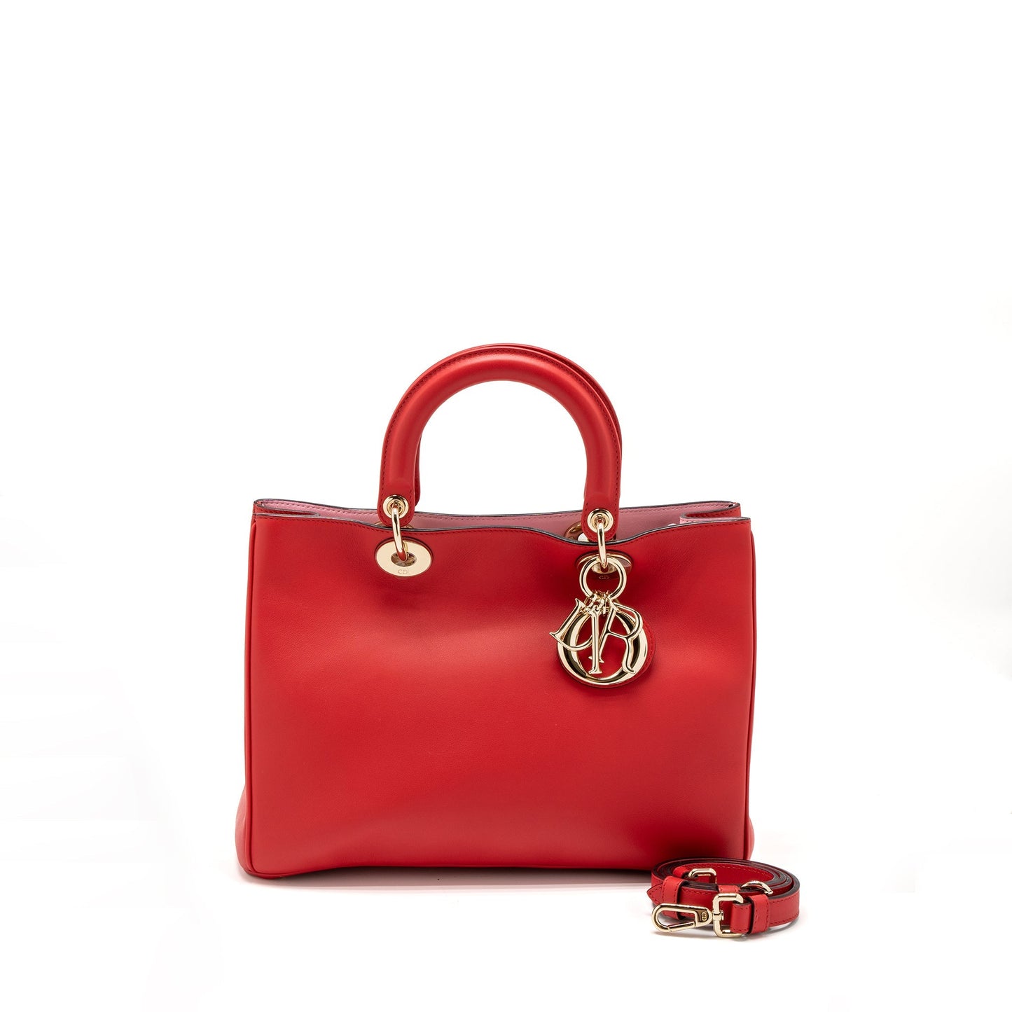 Luxury Dior Luxury Diorissimo Bag Calfskin Red/ Pink LGHW