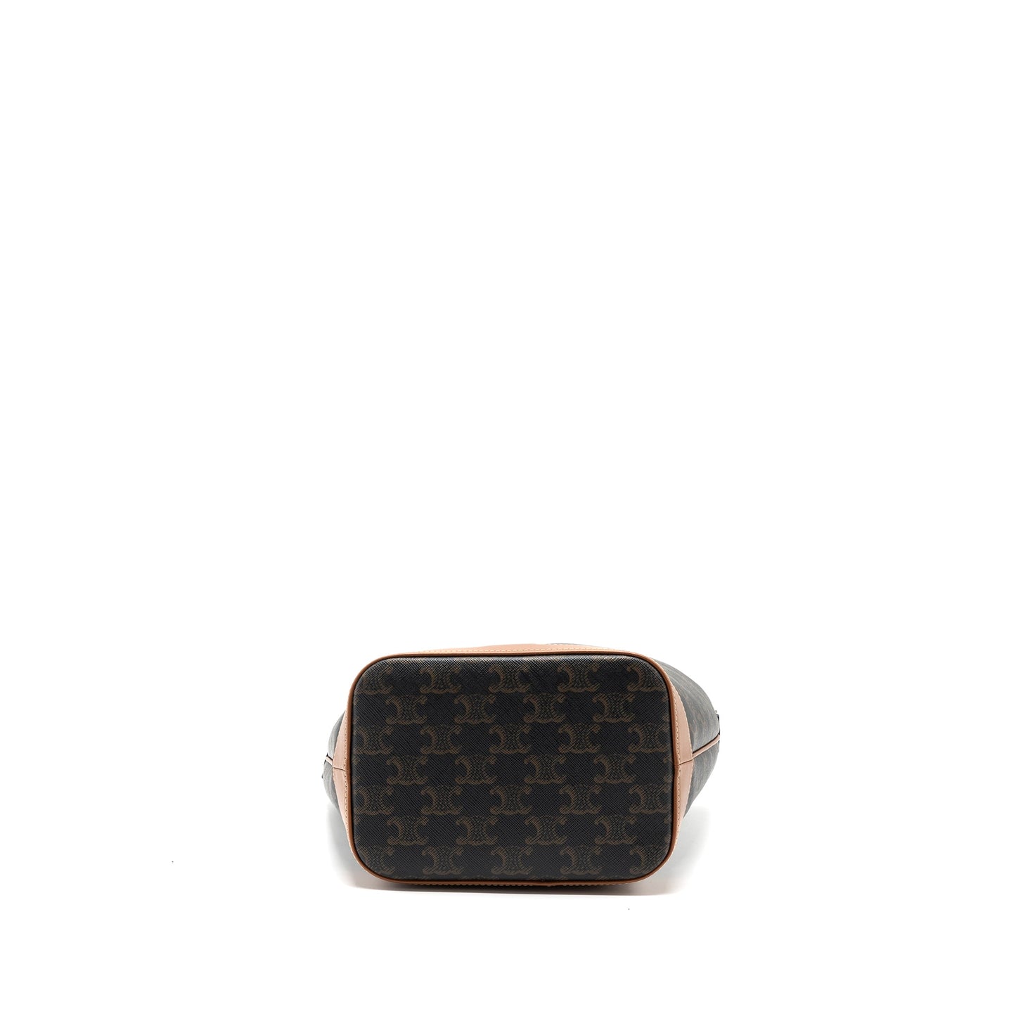 Celine small bucket IN TRIOMPHE CANVAS AND CALFSKIN TAN GHW