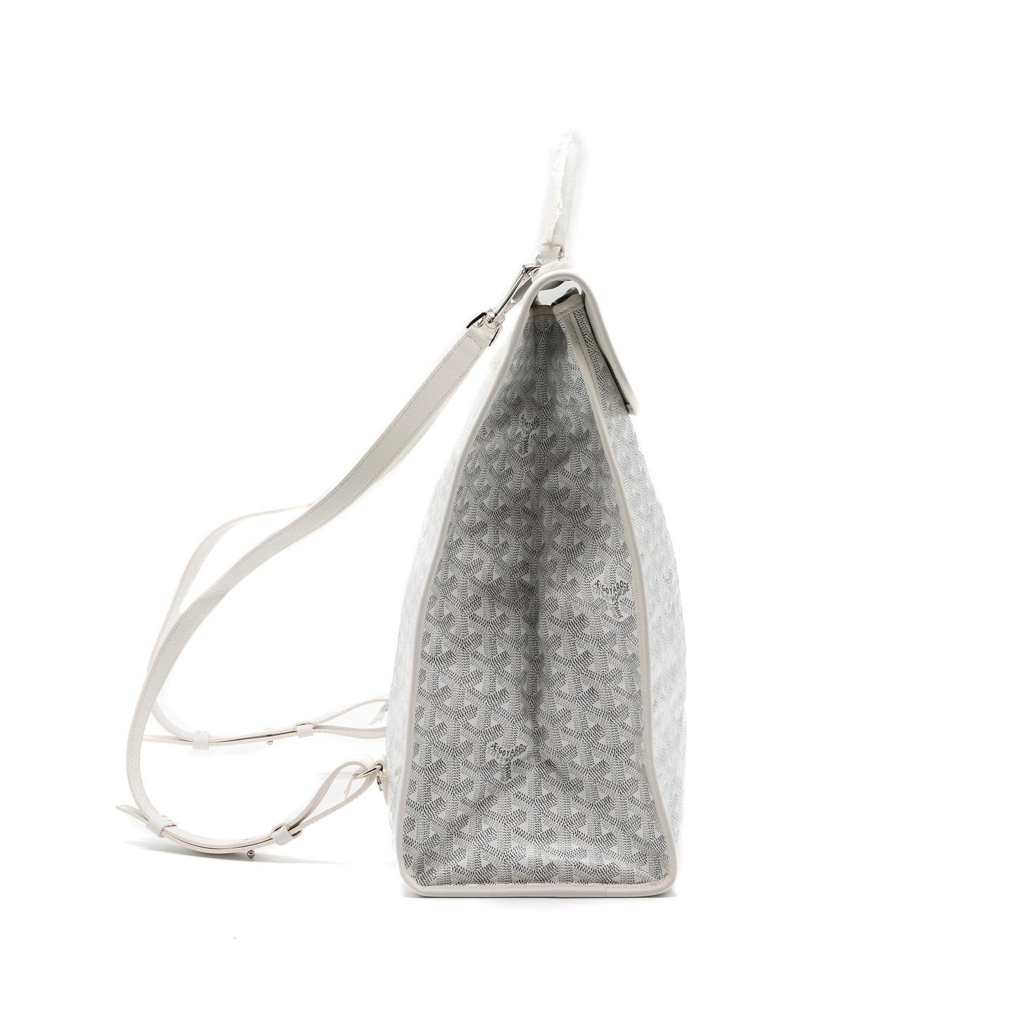 Goyard Saint Leger Backpack Goyardine Canvas White SHW