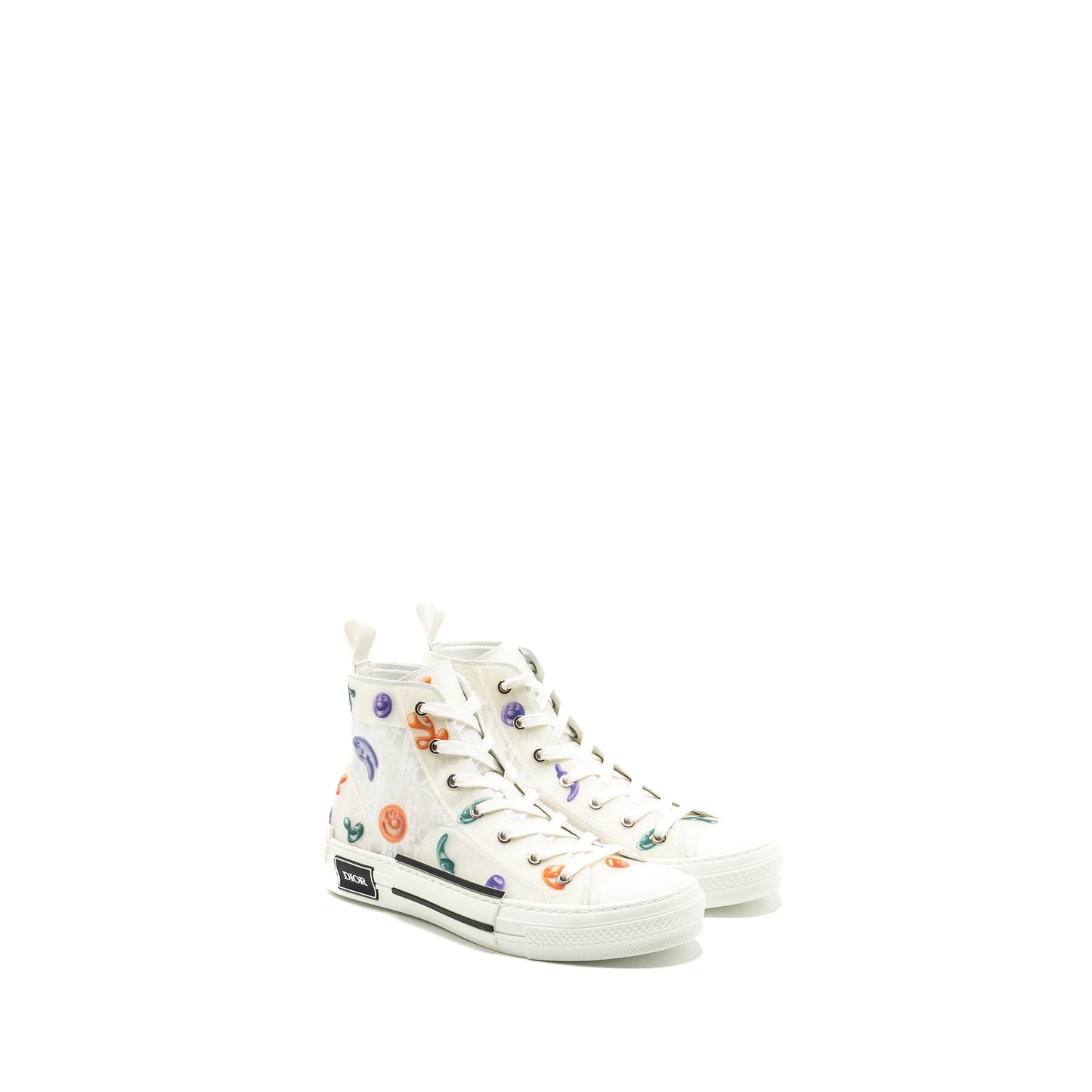 Luxury Dior Size 40 Kenny Scharf B23 Oblique High-top Sneaker White/Multicolour