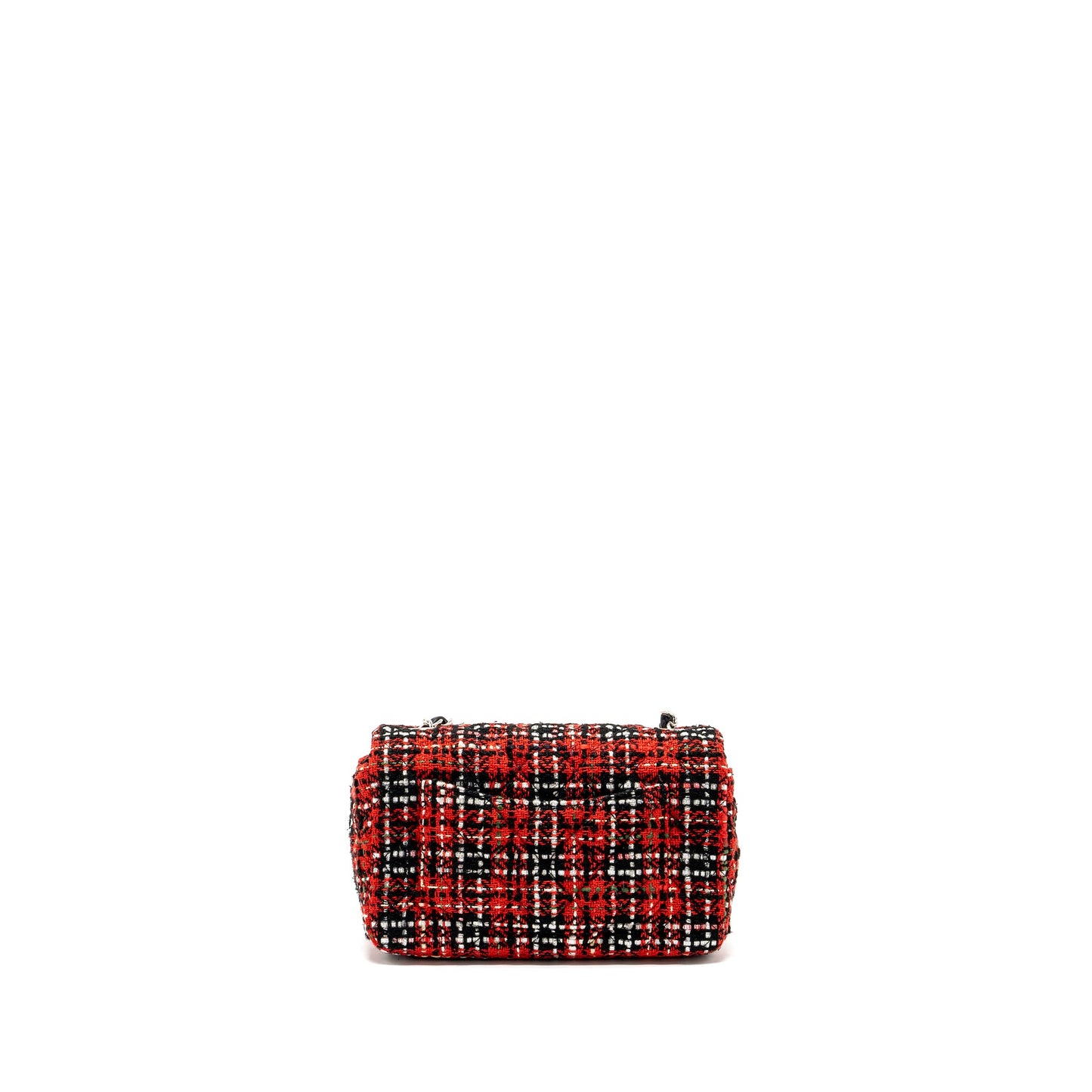Chanel Mini Rectangular Flap bag Tweed red / black multicolour SHW