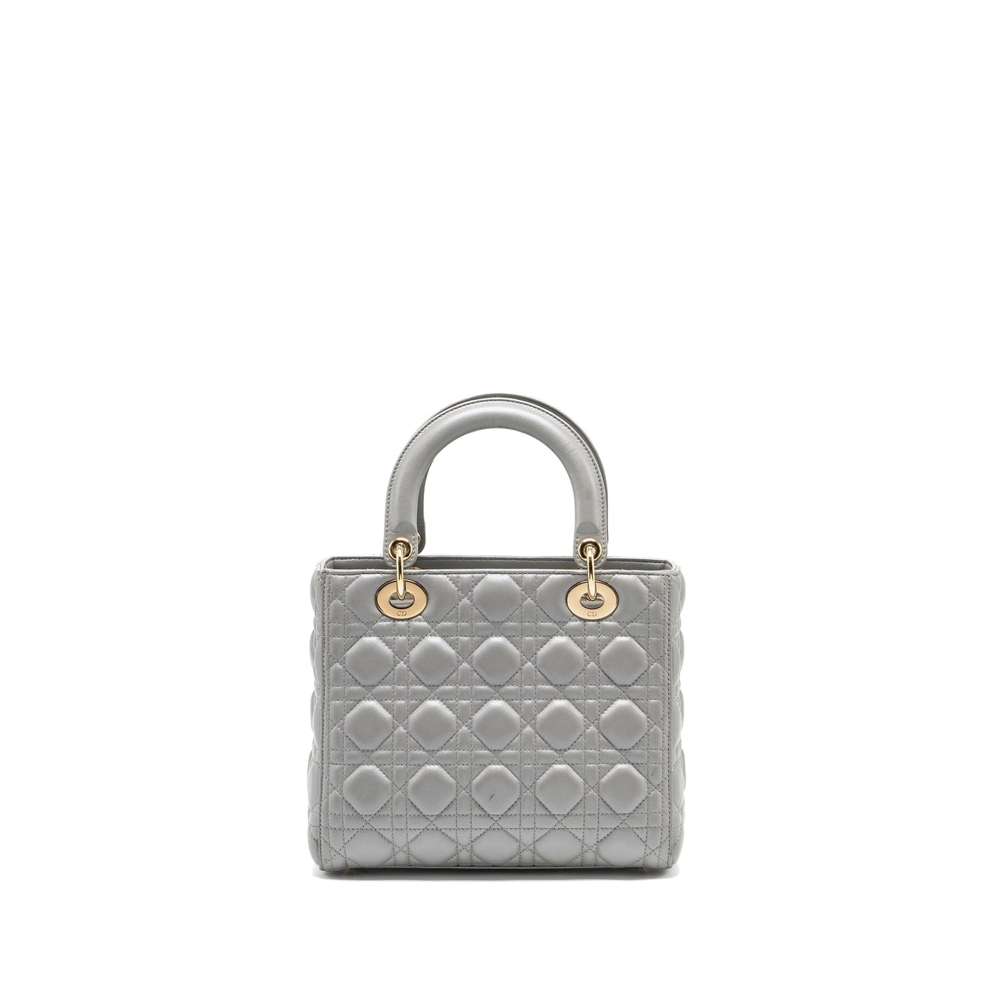Luxury Dior Medium Lady Luxury Dior Lambskin Grey GHW