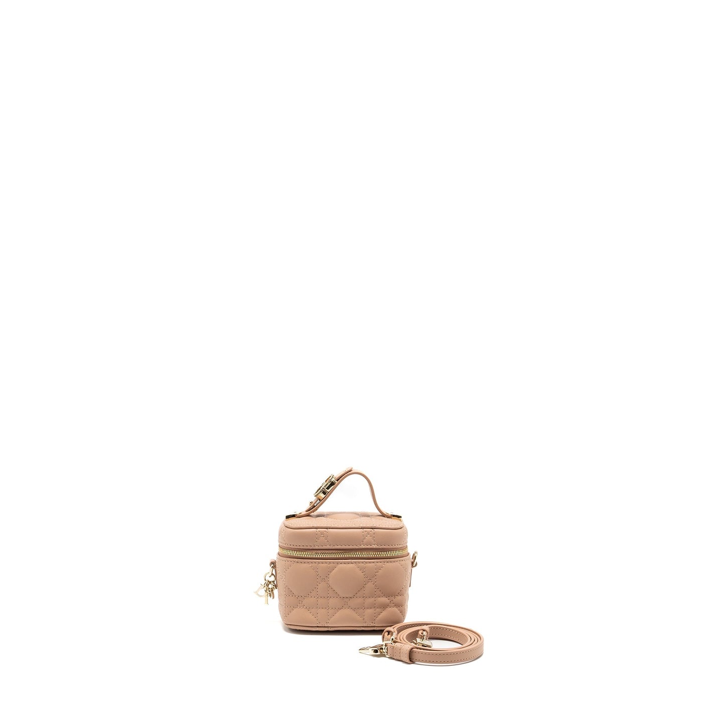 Luxury Dior Micro Lady Luxury Dior Vanity Case lambskin dark beige LGHW