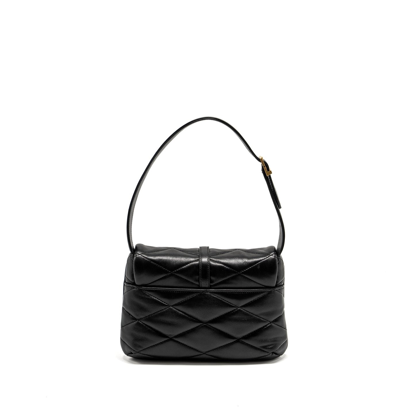 Saint Laurent/YSL LE 57 Quilted Hobo Shoulder Bag Lambskin Black Multicolour Hardware