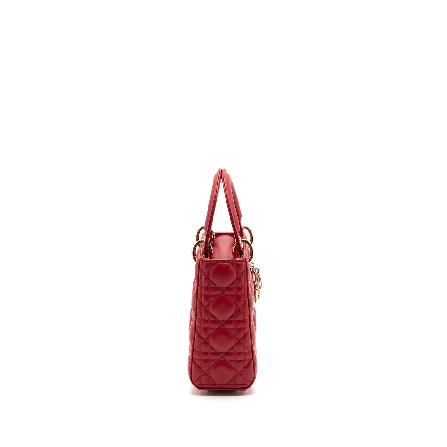 Luxury Dior Small Lady Luxury Dior Lambskin Red LGHW