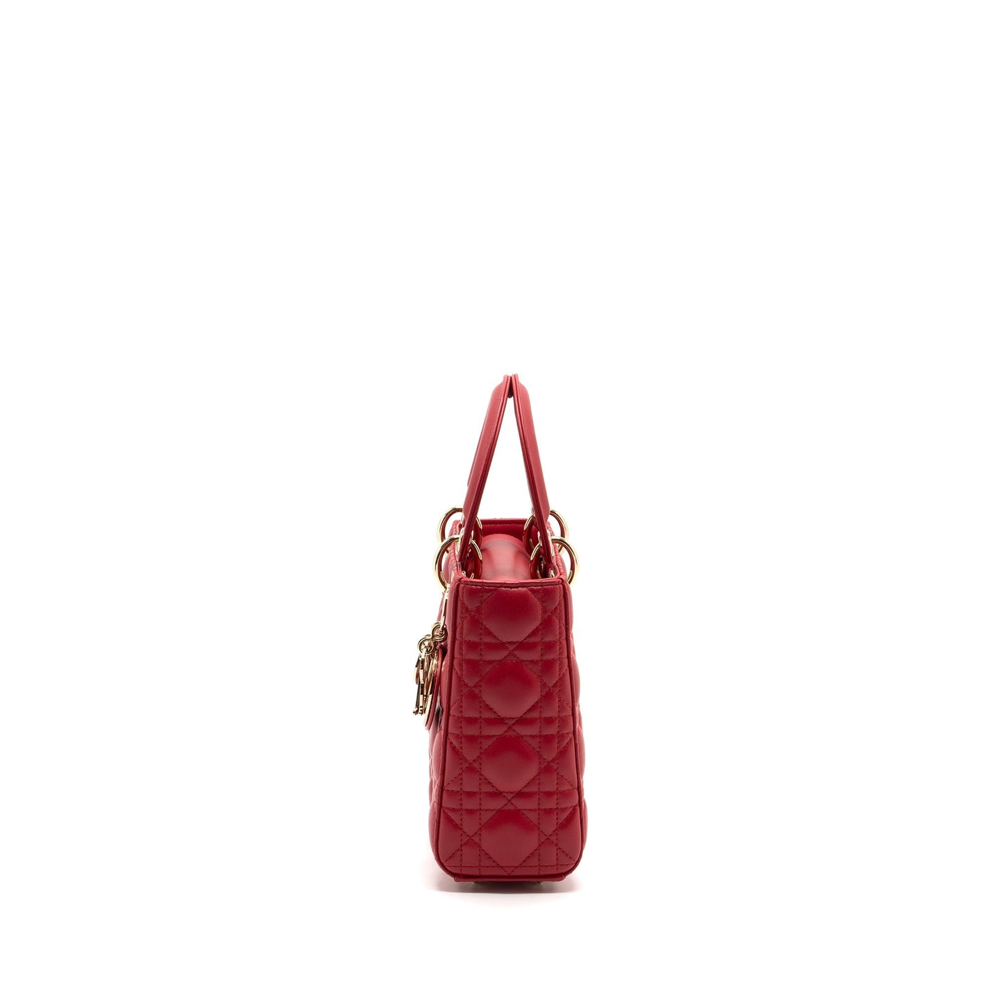 Luxury Dior Small Lady Luxury Dior Lambskin Red LGHW