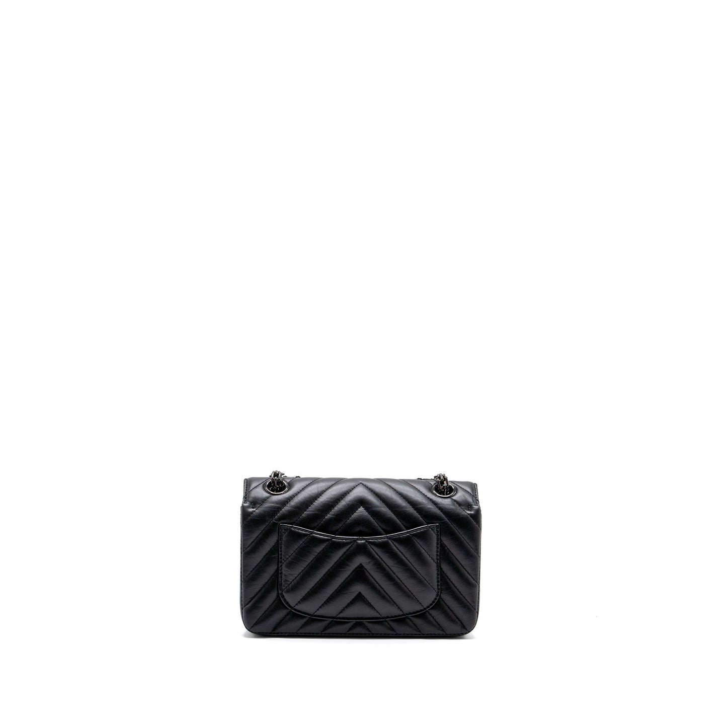 Chanel Mini 2.55 Reissue Flap Bag Chevron Calfskin So Black