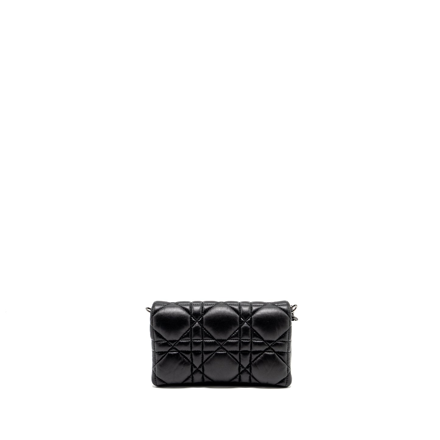 Luxury Dior Mini Caro Flap Bag Calfskin Black/ Black Hardware