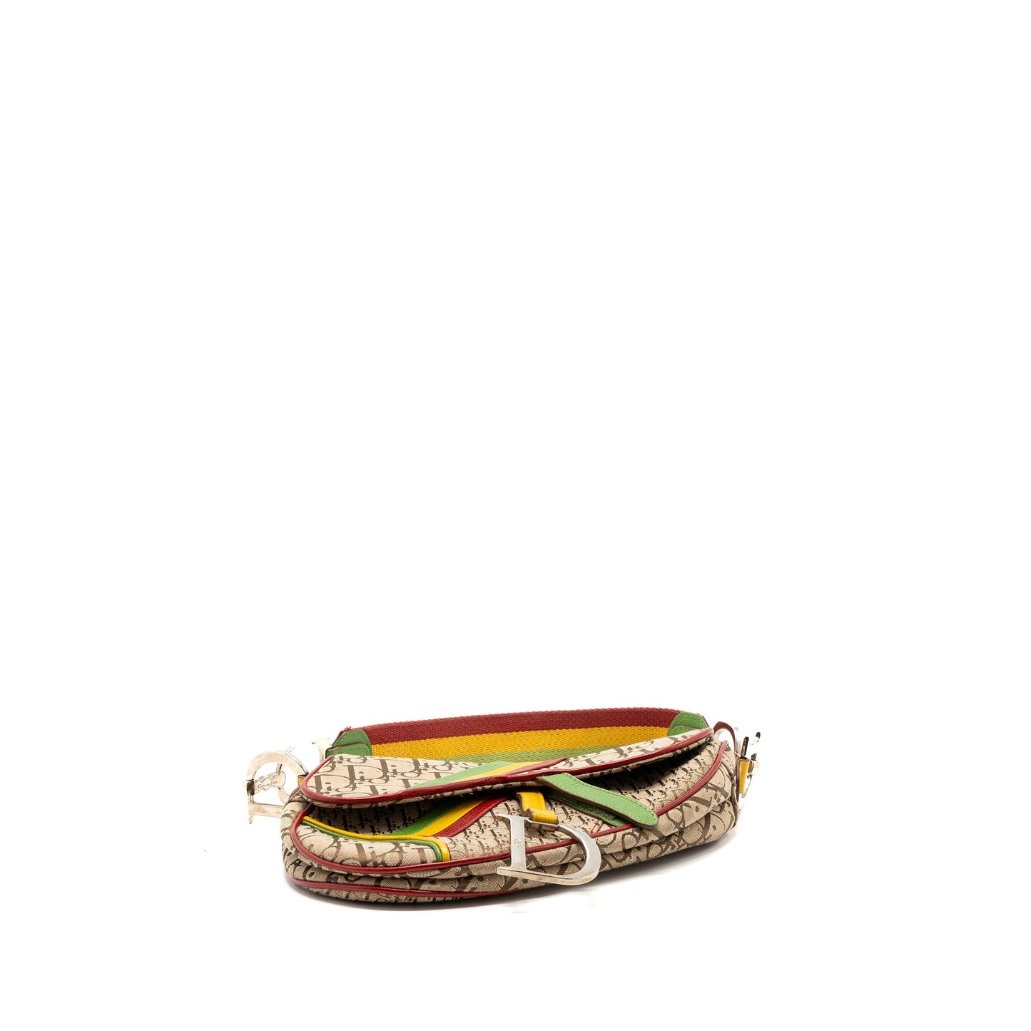 Luxury Dior Vintage Saddle Bag Canvas/ Leather Multicolour SHW