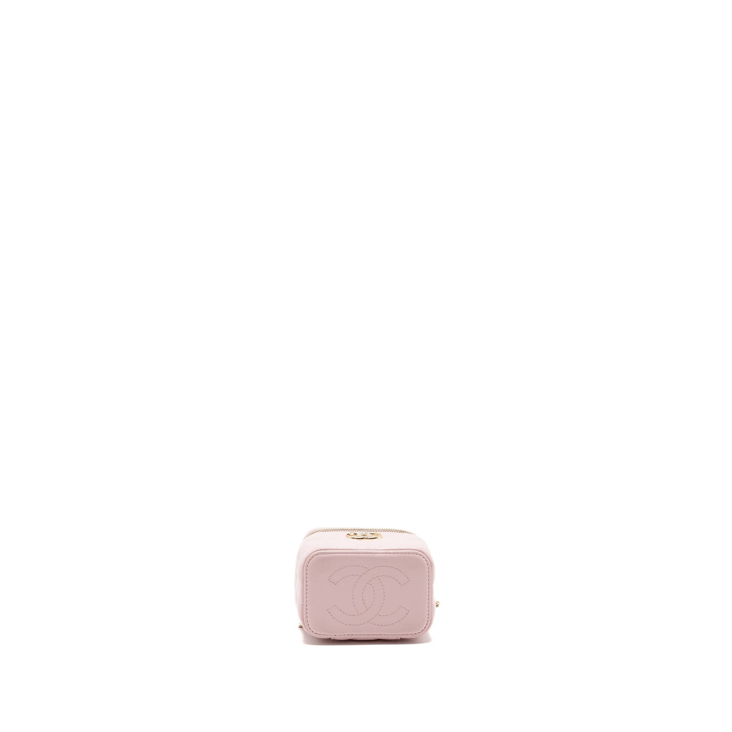 Chanel mini vanity with giant chain lambskin light pink LGHW
