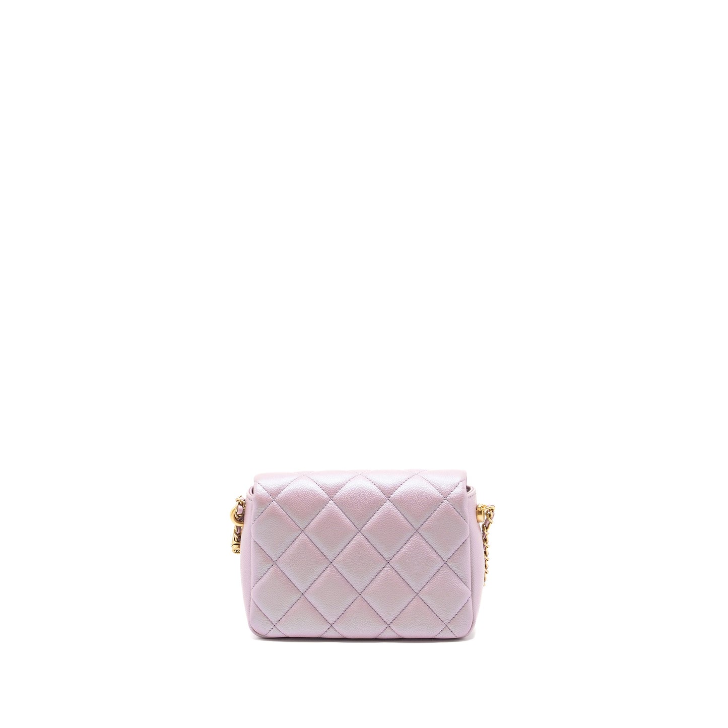 Chanel My Perfect Mini square flap bag caviar pink GHW (microchip)