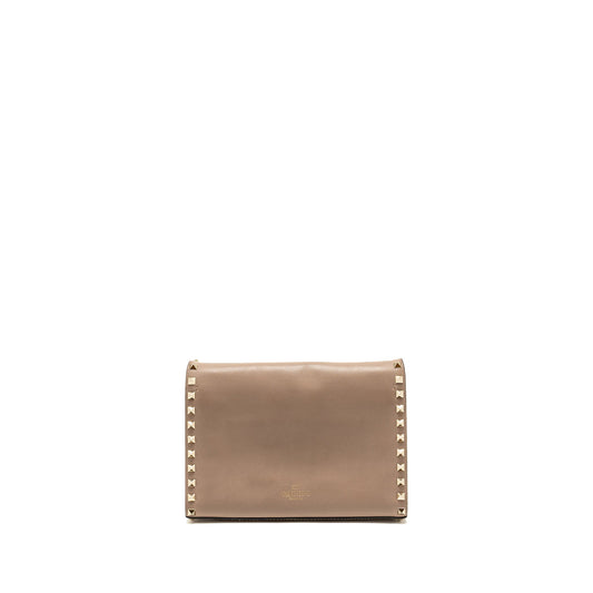Valentino Small Rockstud Crossbody Bag Calfskin Beige LGHW