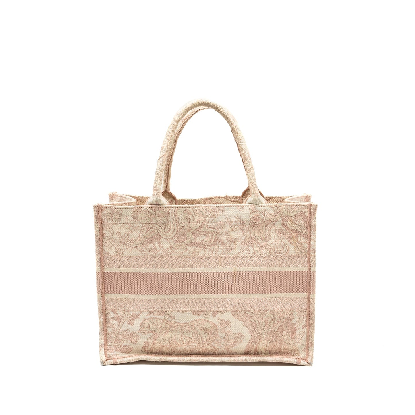 Luxury Dior medium book tote pink toile de jouy embroidery
