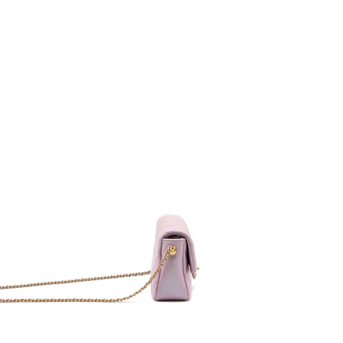 Chanel My Perfect Mini square flap bag caviar pink GHW (microchip)