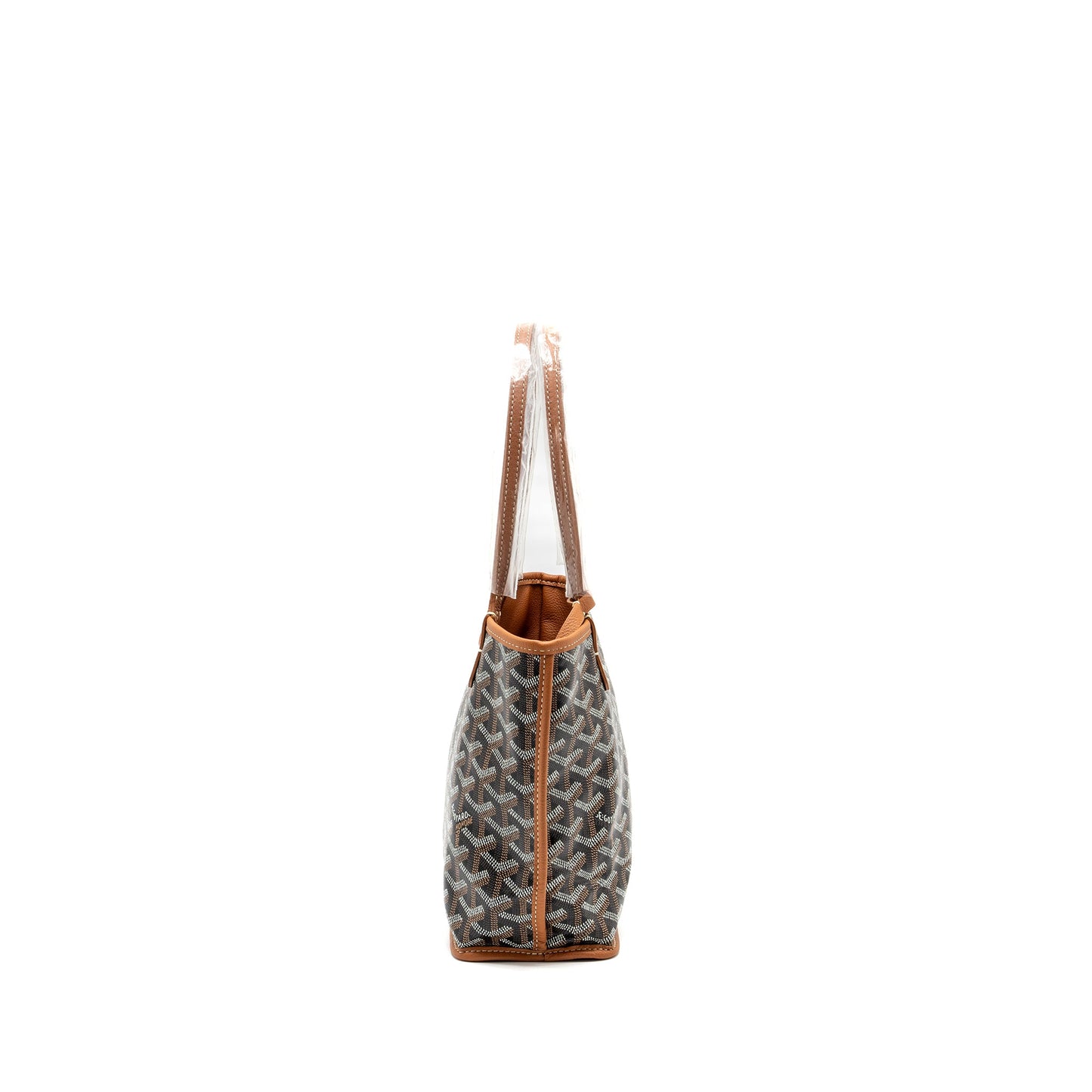 GOYARD Mini Anjou Tote Bag Goyardline Canvas / Calfskin Black/Tan SHW