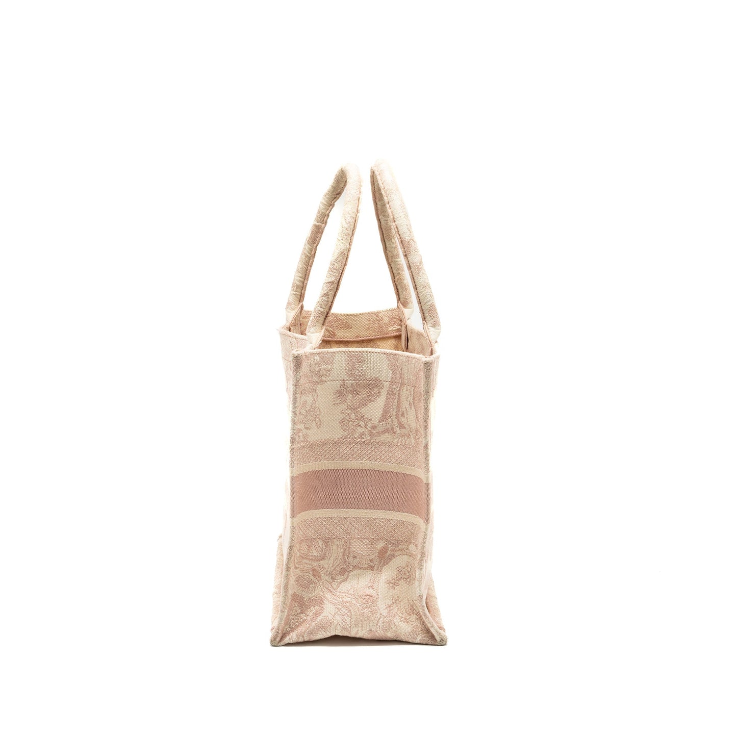 Luxury Dior medium book tote pink toile de jouy embroidery