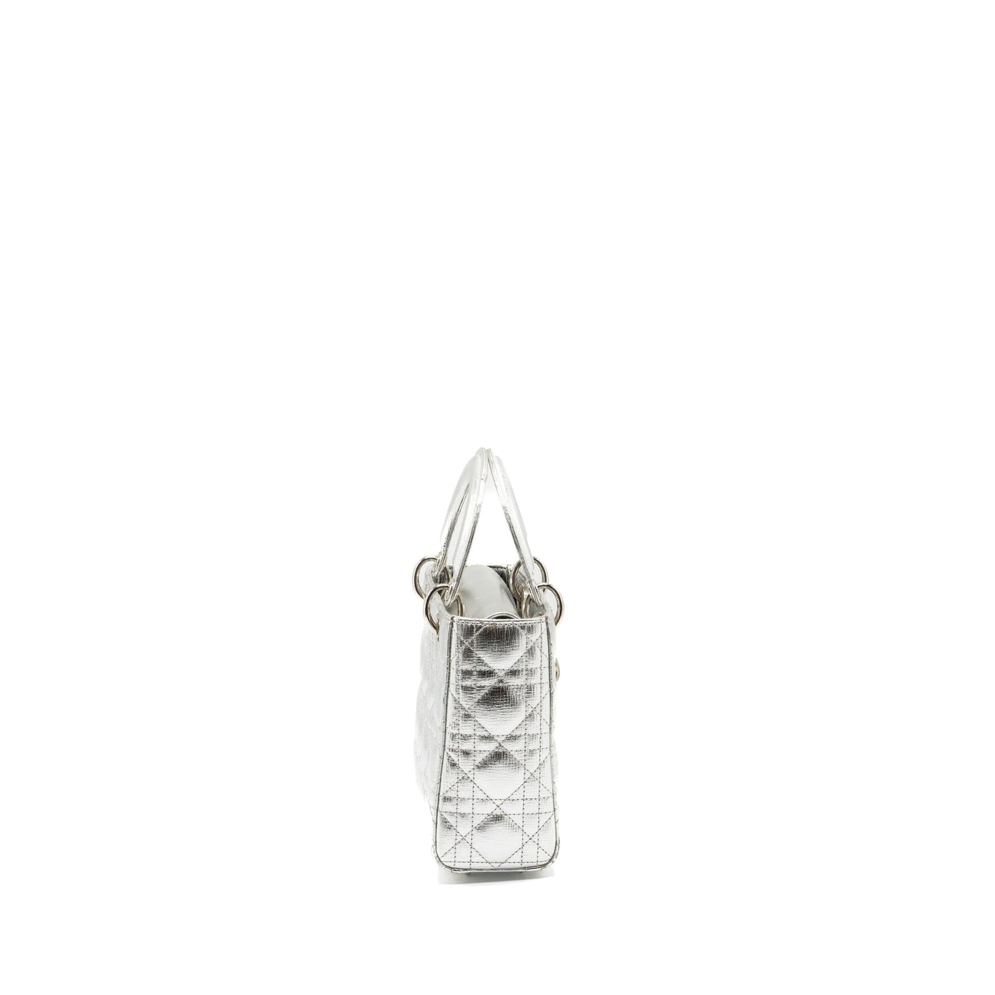 Luxury Dior small my ABC lady Luxury Dior cannage calfskin metallic silver SHW