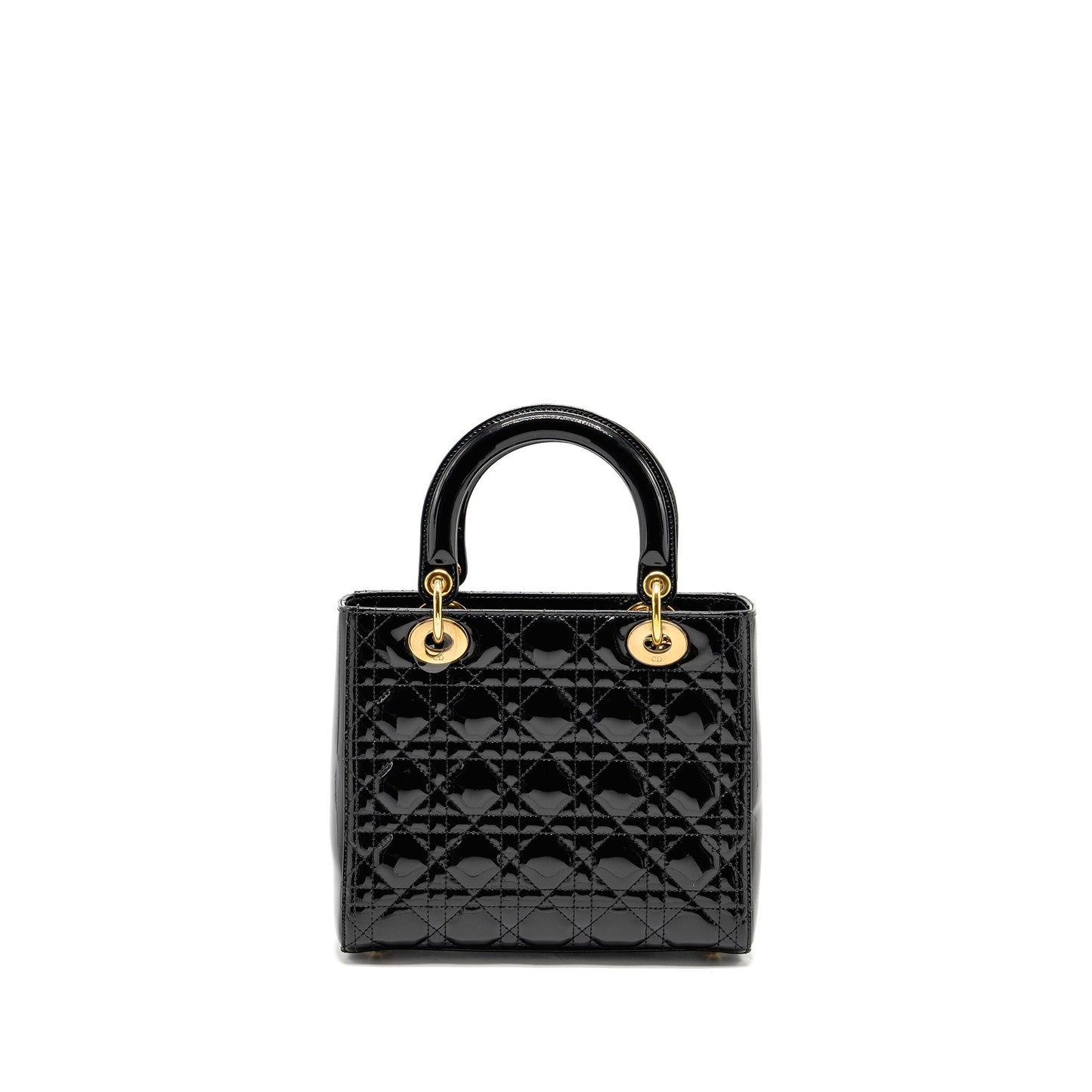 Luxury Dior Medium Lady Luxury Dior Patent Black GHW