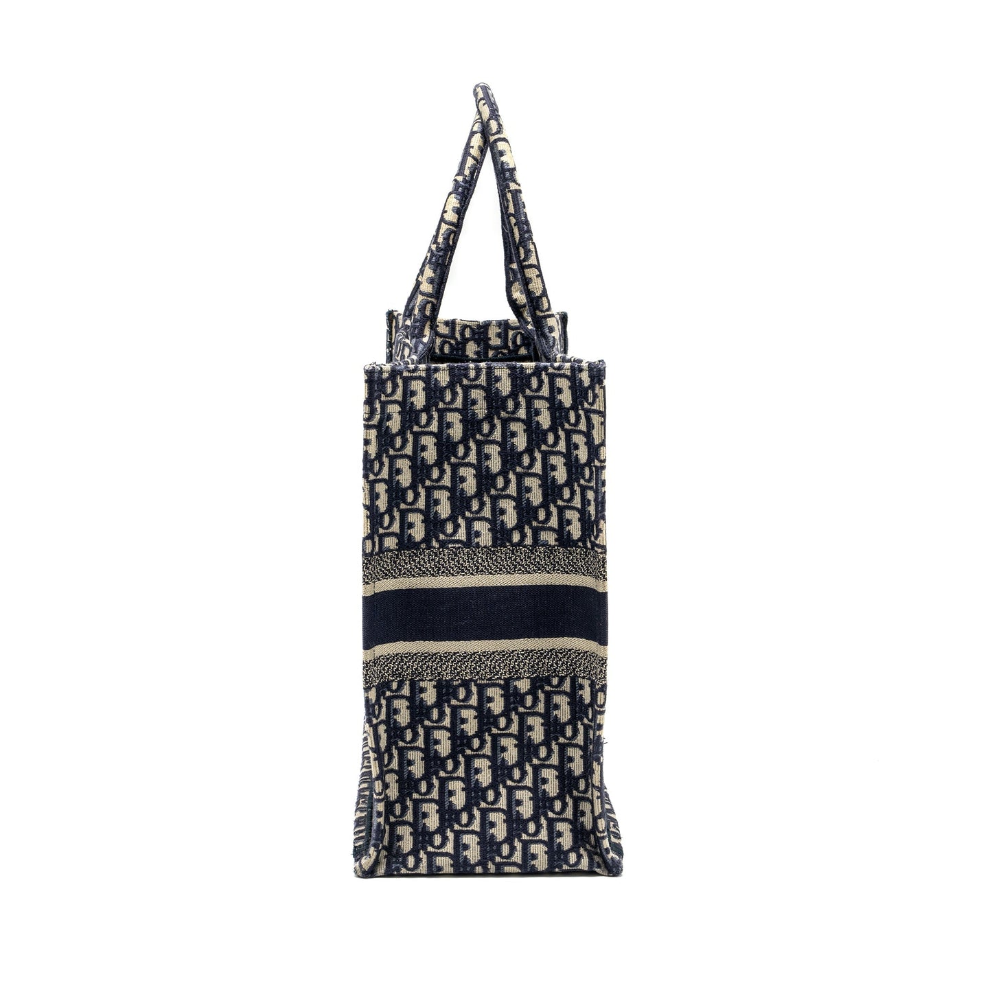 Luxury Dior Large Book tote blue oblique EMBROIDERY