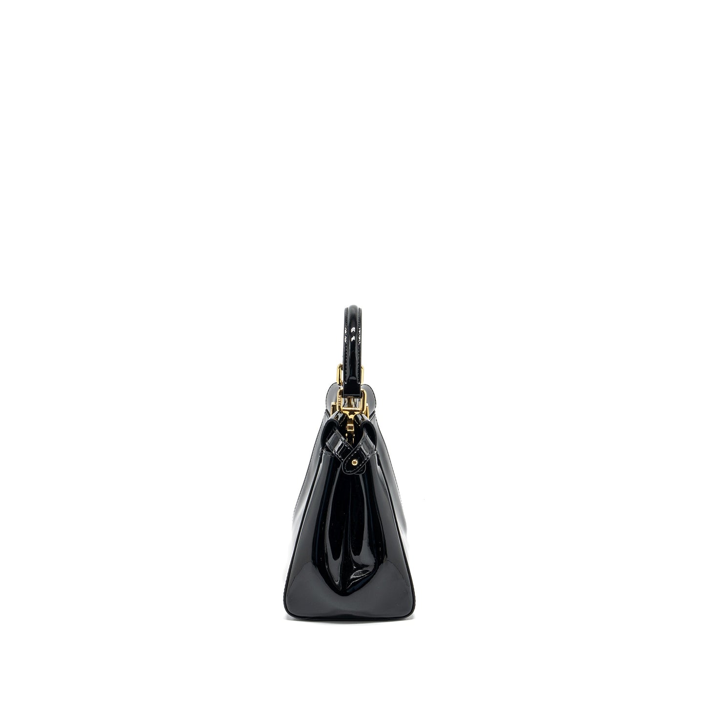 FENDI MINI PEEKABOO PATENT BLACK GHW