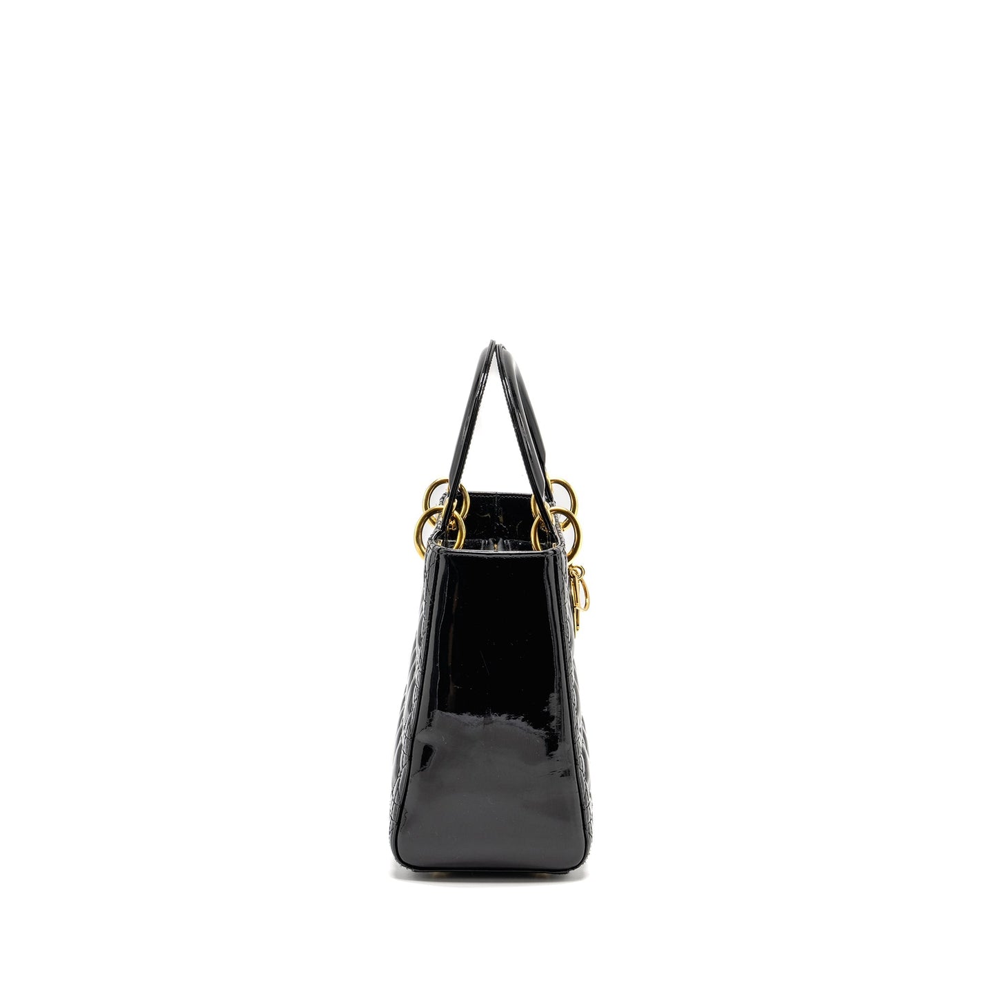 Luxury Dior Medium Lady Luxury Dior Patent Black GHW