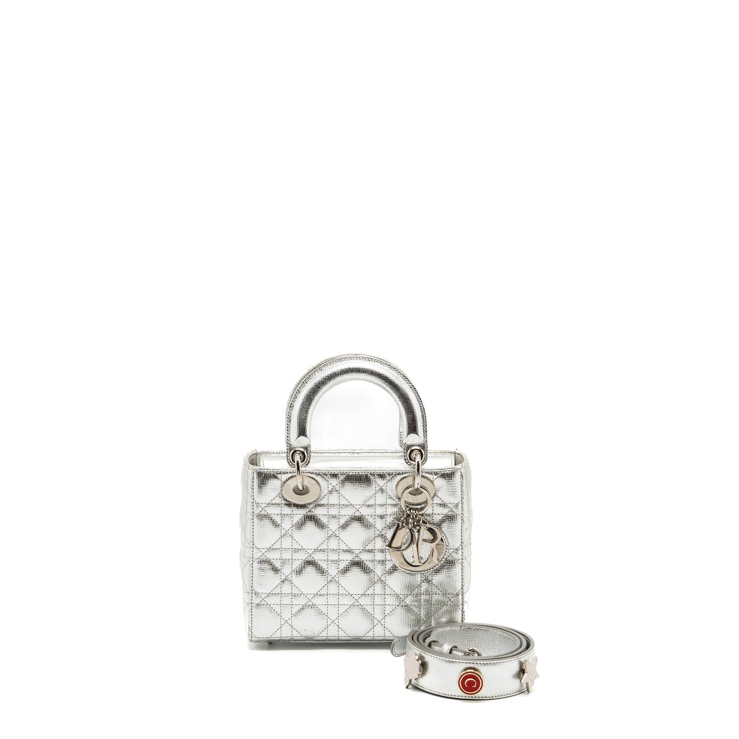 Luxury Dior small my ABC lady Luxury Dior cannage calfskin metallic silver SHW